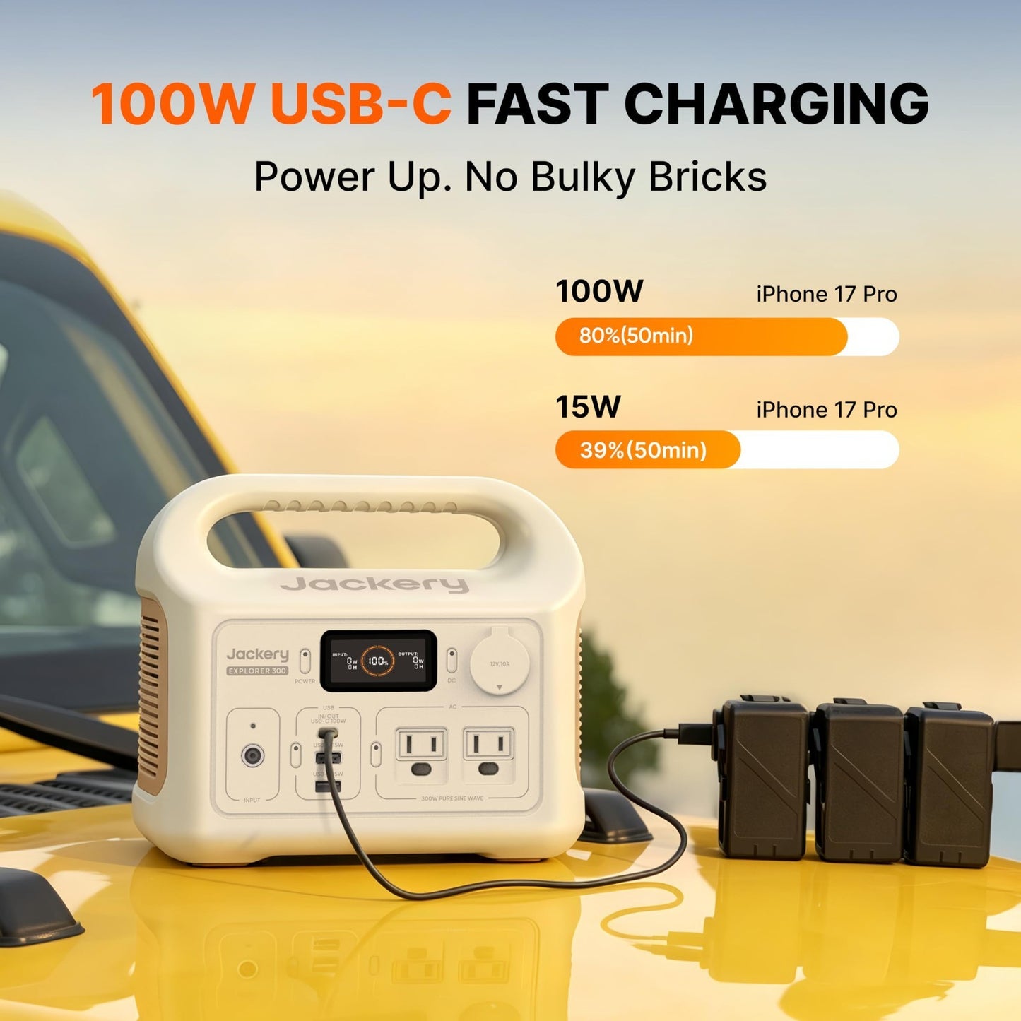 Portable Power Station 292Wh Backup Battery, Solar Generator for Camping, Travel4