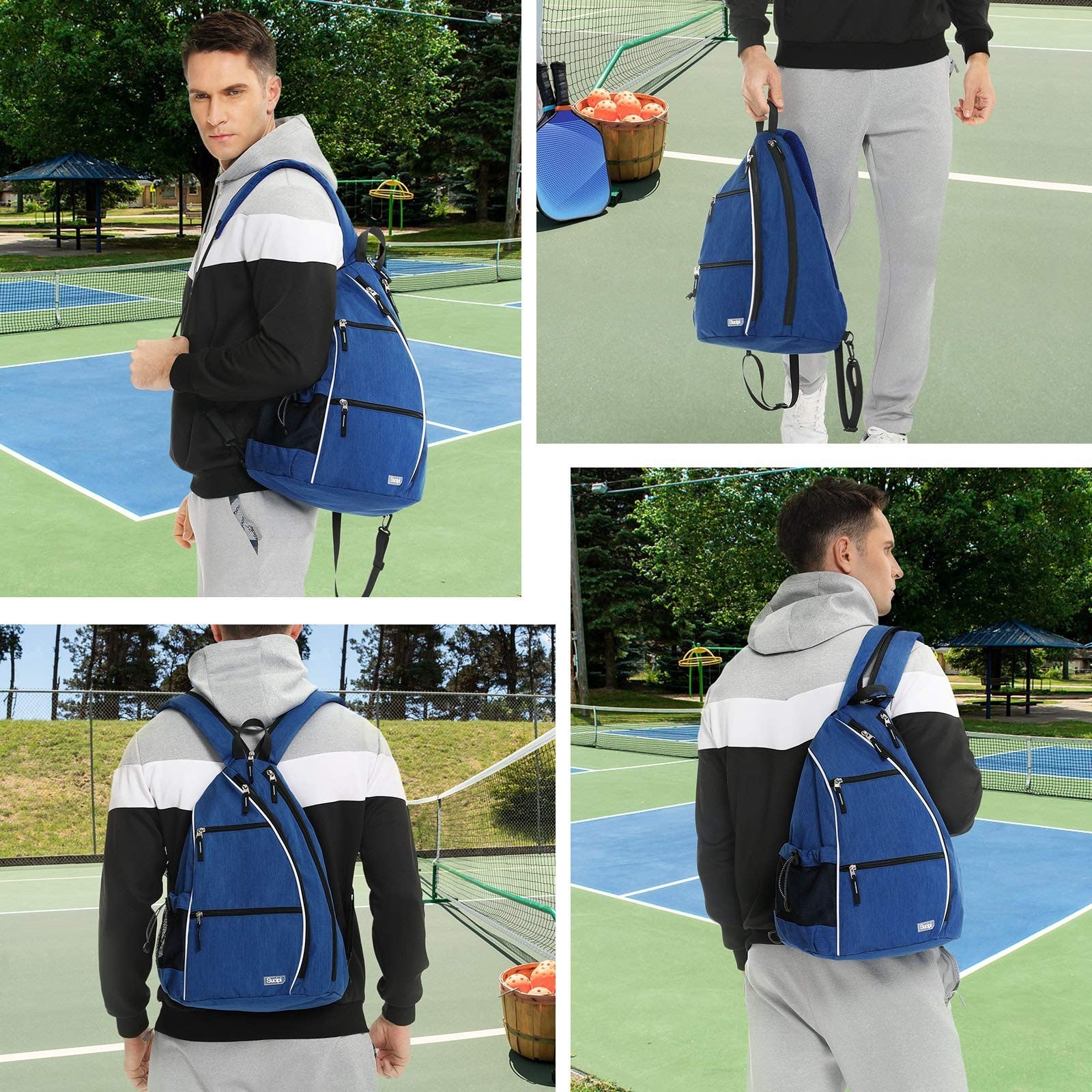 Adjustable Pickleball Backpack with Fence Hook, Large Capacity & Safety Pocket4