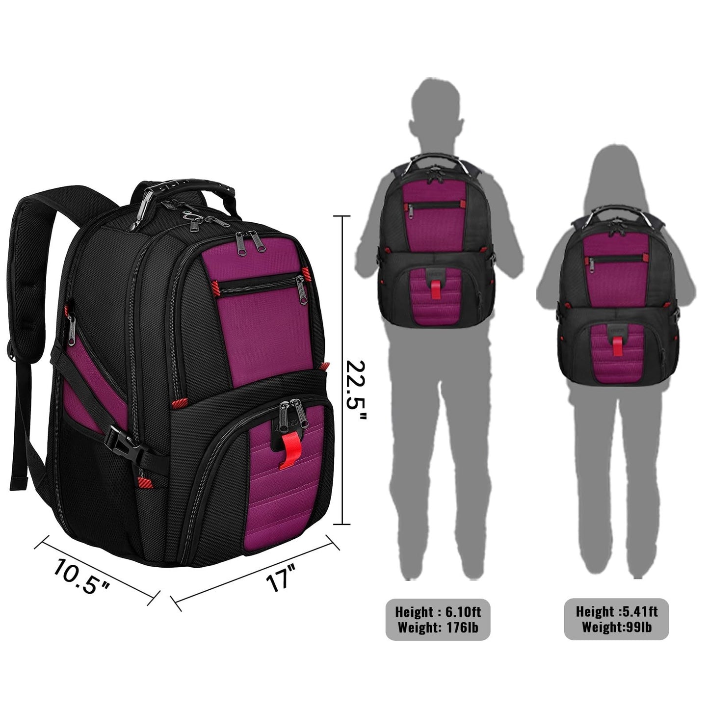 Large Laptop Backpack for Women, Heavy Duty Travel Bag, Waterproof Travel Rucksa6