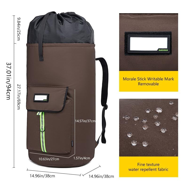 Extra-Large Heavy Duty Laundry Backpack Bag with Drawstring Closure - Ideal for4