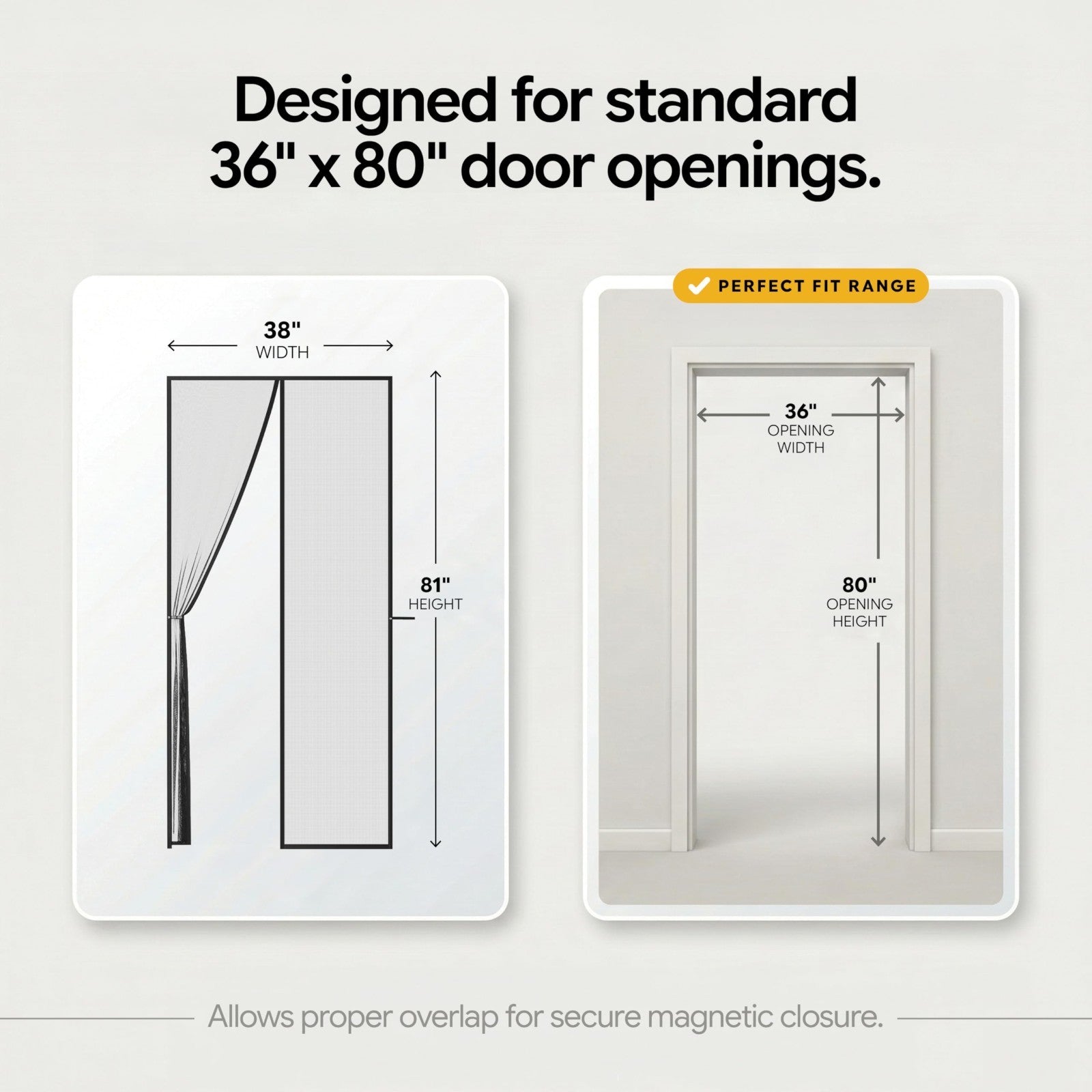 Magnetic Screen Door   Self Sealing, Heavy Duty Mesh, Hands Free Bug Barrier, 382