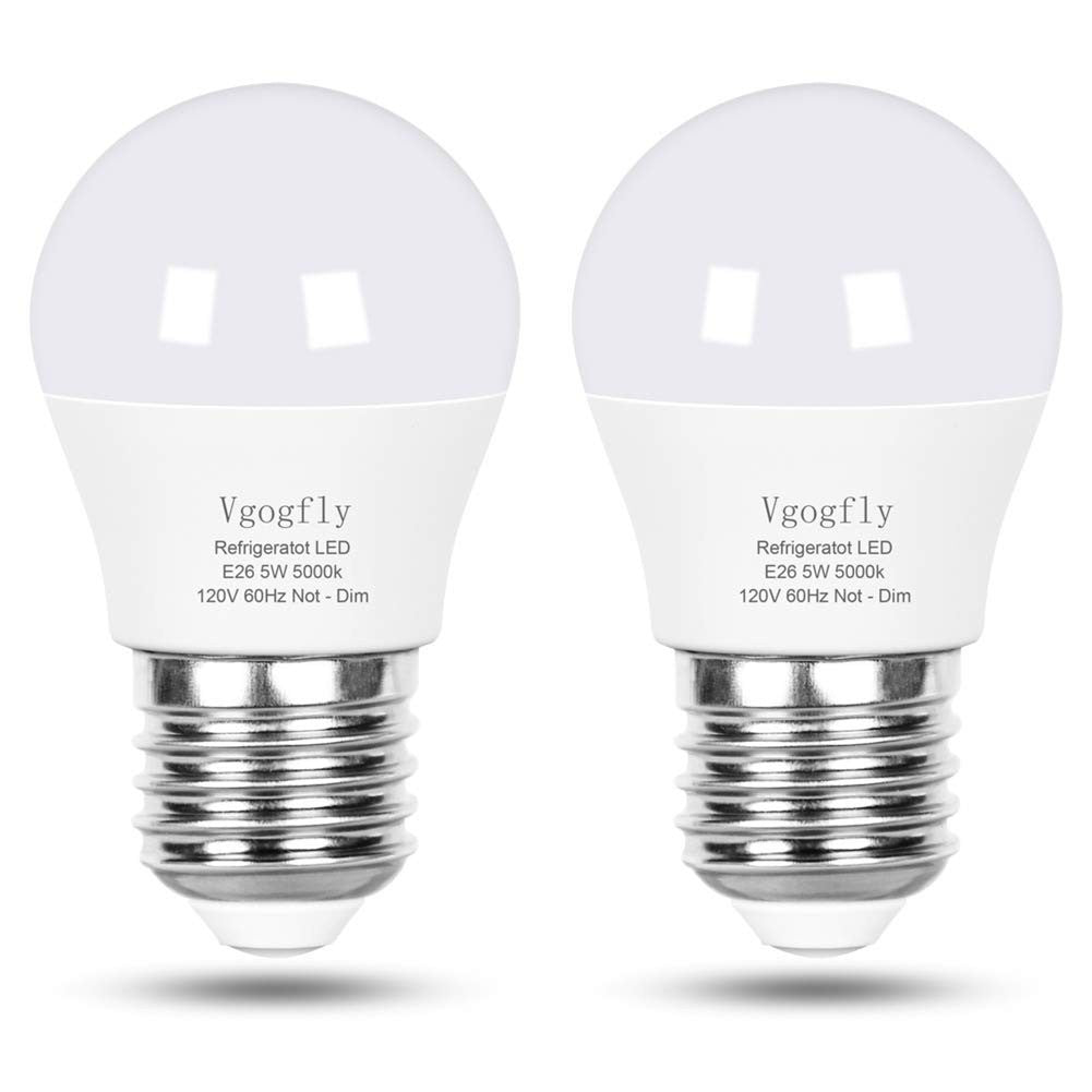2 Pack LED Fridge Light Bulbs 40W Equivalent Daylight White 5000K Waterproof E261