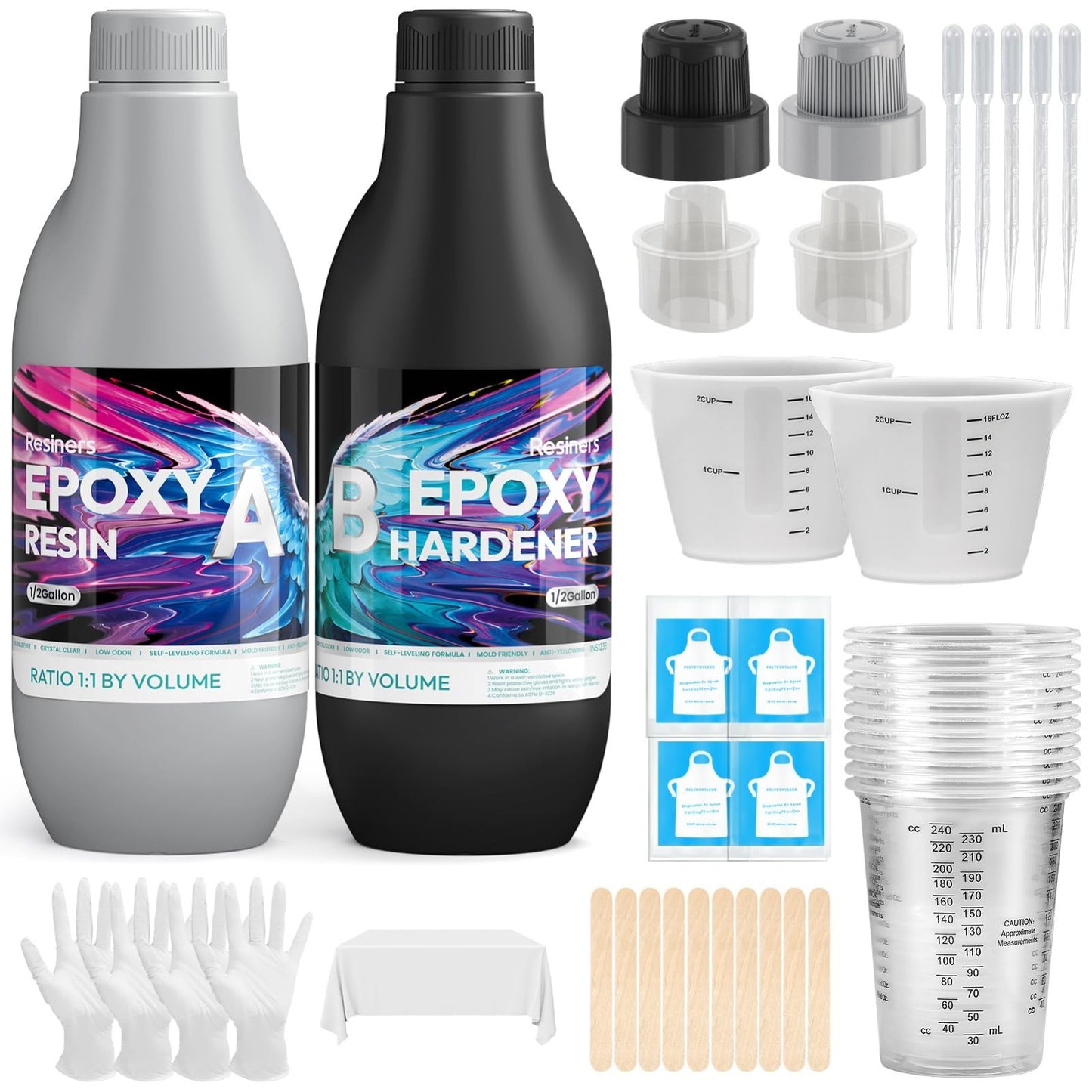1 Gallon Epoxy Resin Kit for Mold Casting, Jewelry Making, DIY Crafts - Crystal1