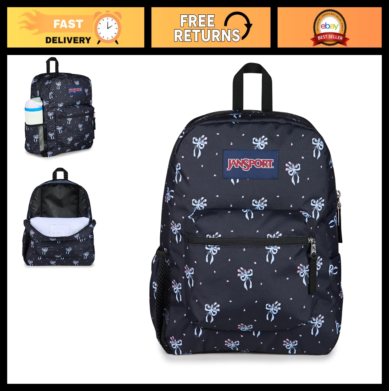26L Classic Daypack Backpack   12" Lightweight Travel Bag, Pastel Floral Design0