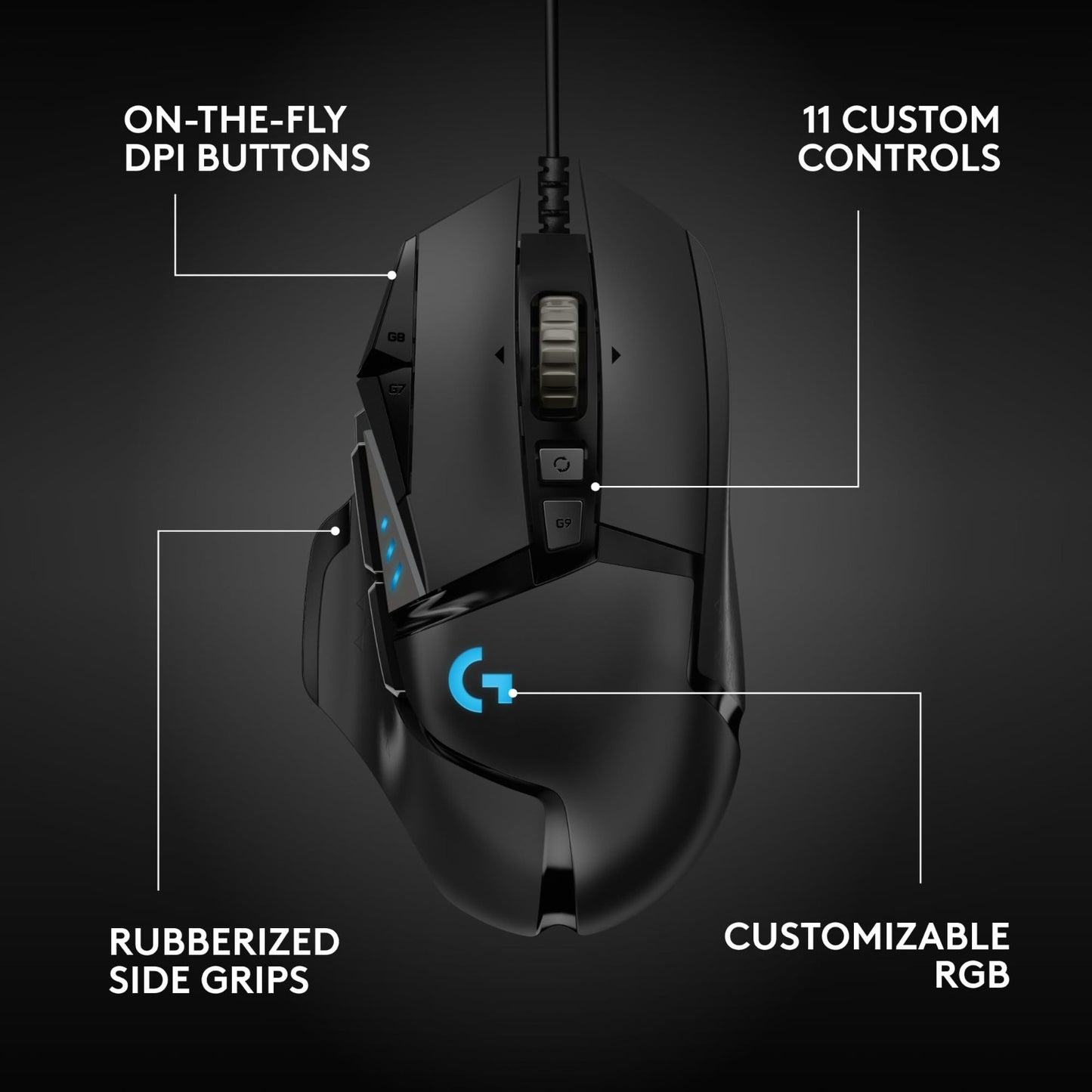 High-Performance Wired Gaming Mouse - 25,600 DPI, RGB, Adjustable Weights, 11 Bu9