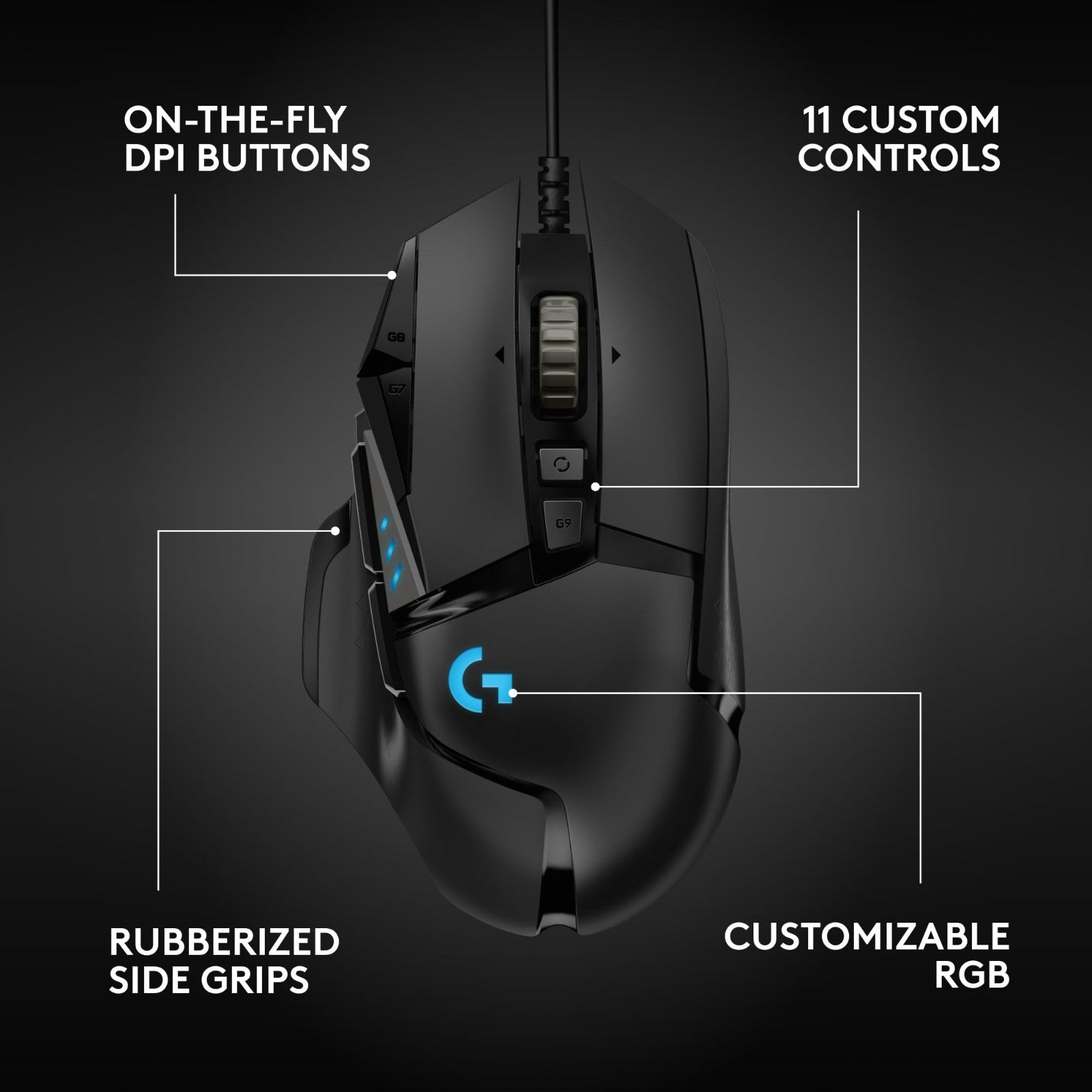 High-Performance Wired Gaming Mouse - 25,600 DPI, RGB, Adjustable Weights, 11 Bu9