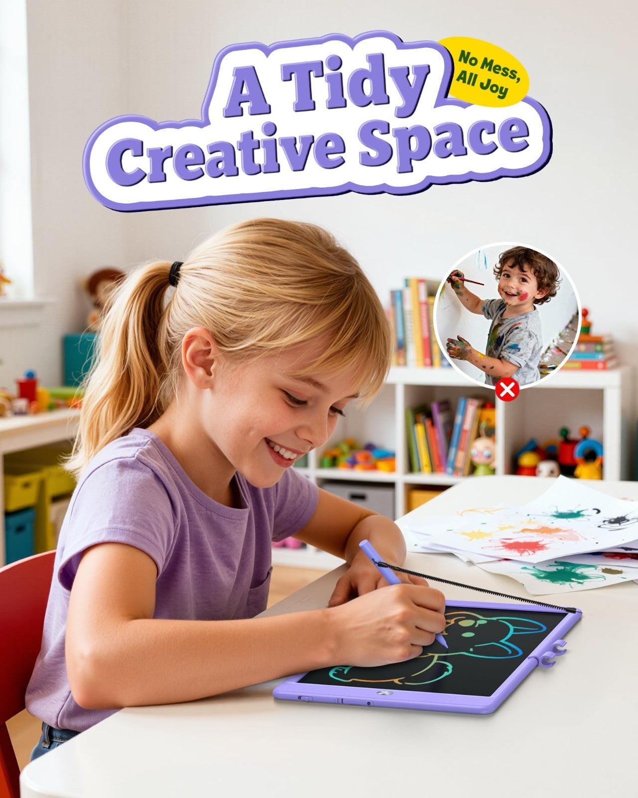 10" LCD Writing Tablet for Kids   Electronic Drawing Pad, Doodle Board, Gift for6
