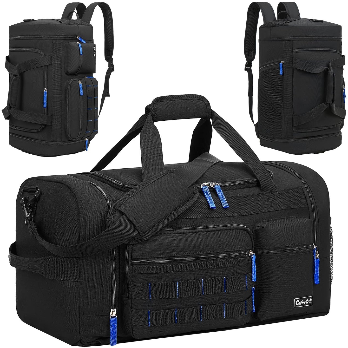 3-in-1 Gym Bag for Men & Women, 39L Sports Duffel, Weekend Travel Backpack, Wet1
