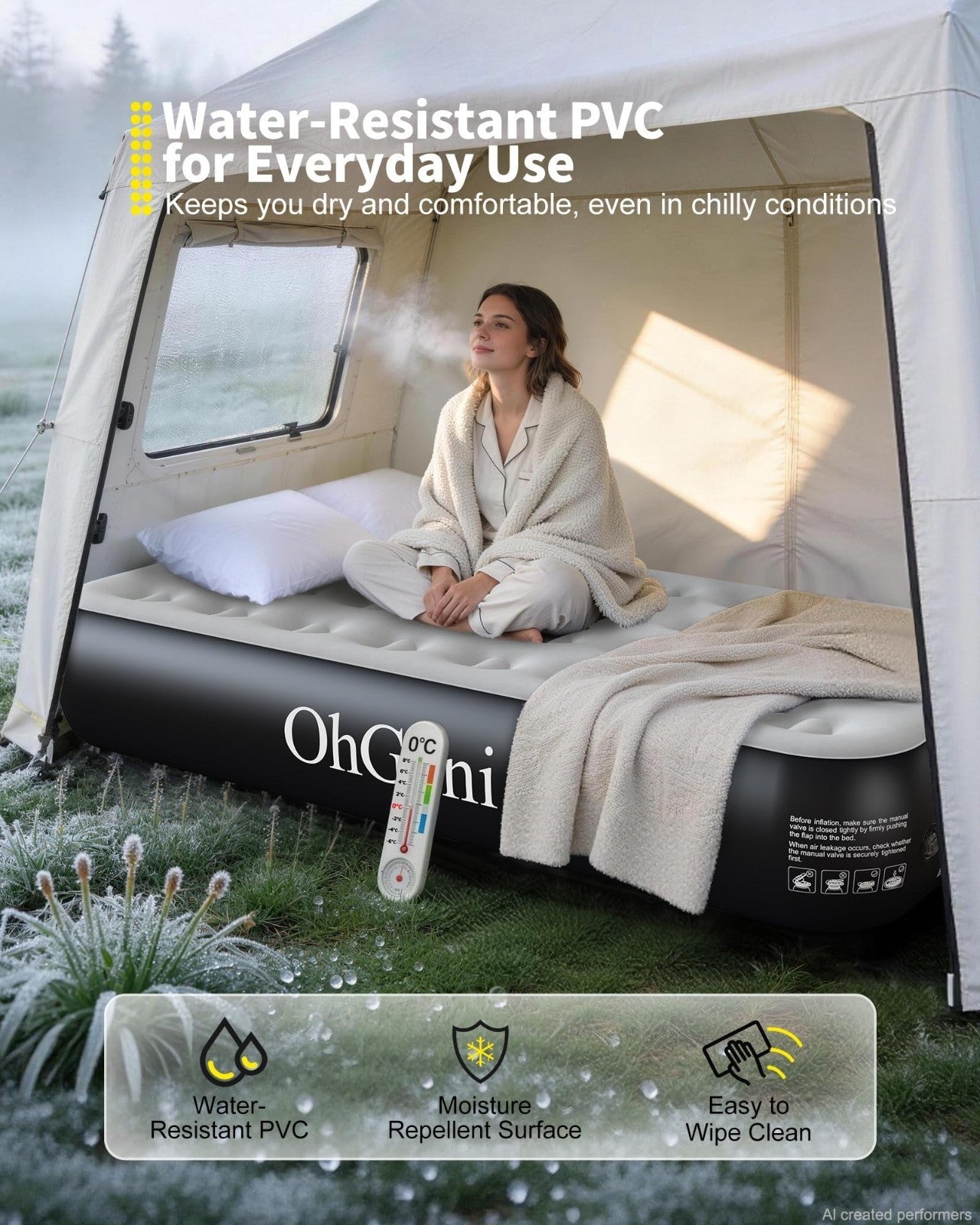 13" Raised Twin Air Mattress with Built in Pump, Inflatable Bed for Home & Campi19