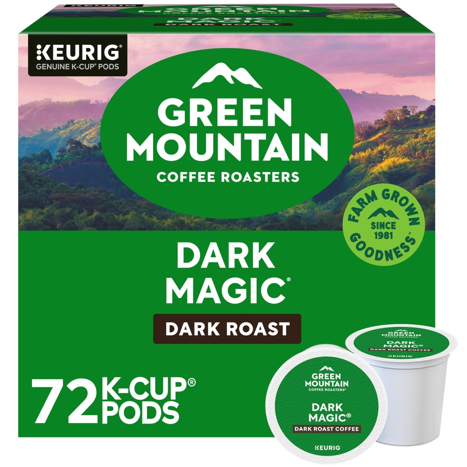 Dark Magic Dark Roast Coffee K Cup Pods for Keurig, 72 Count, Single Serve Pods1