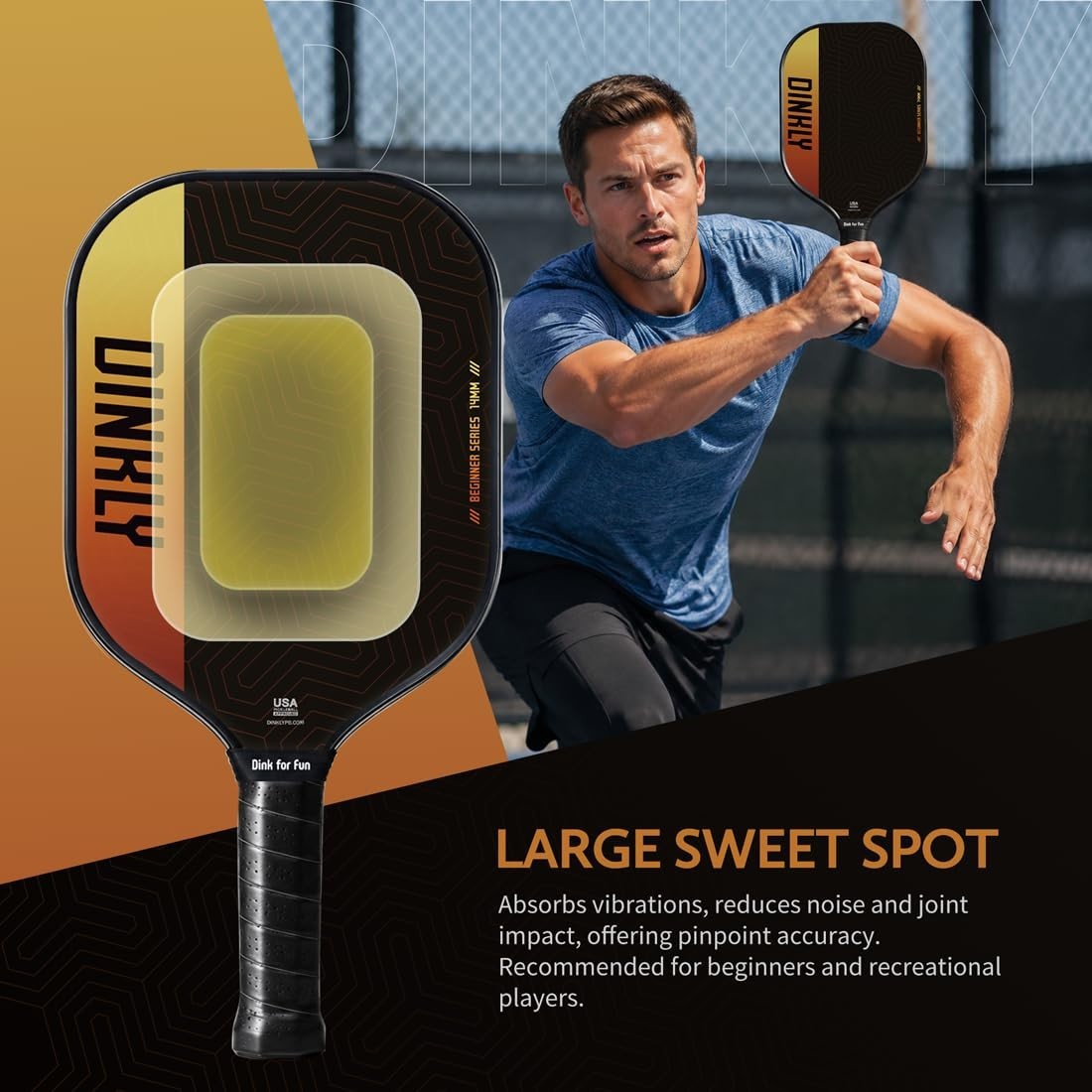 Pickleball Paddle Set of 2/4 - USAPA Approved Graphite/Fiberglass Rackets, 4 Bal1