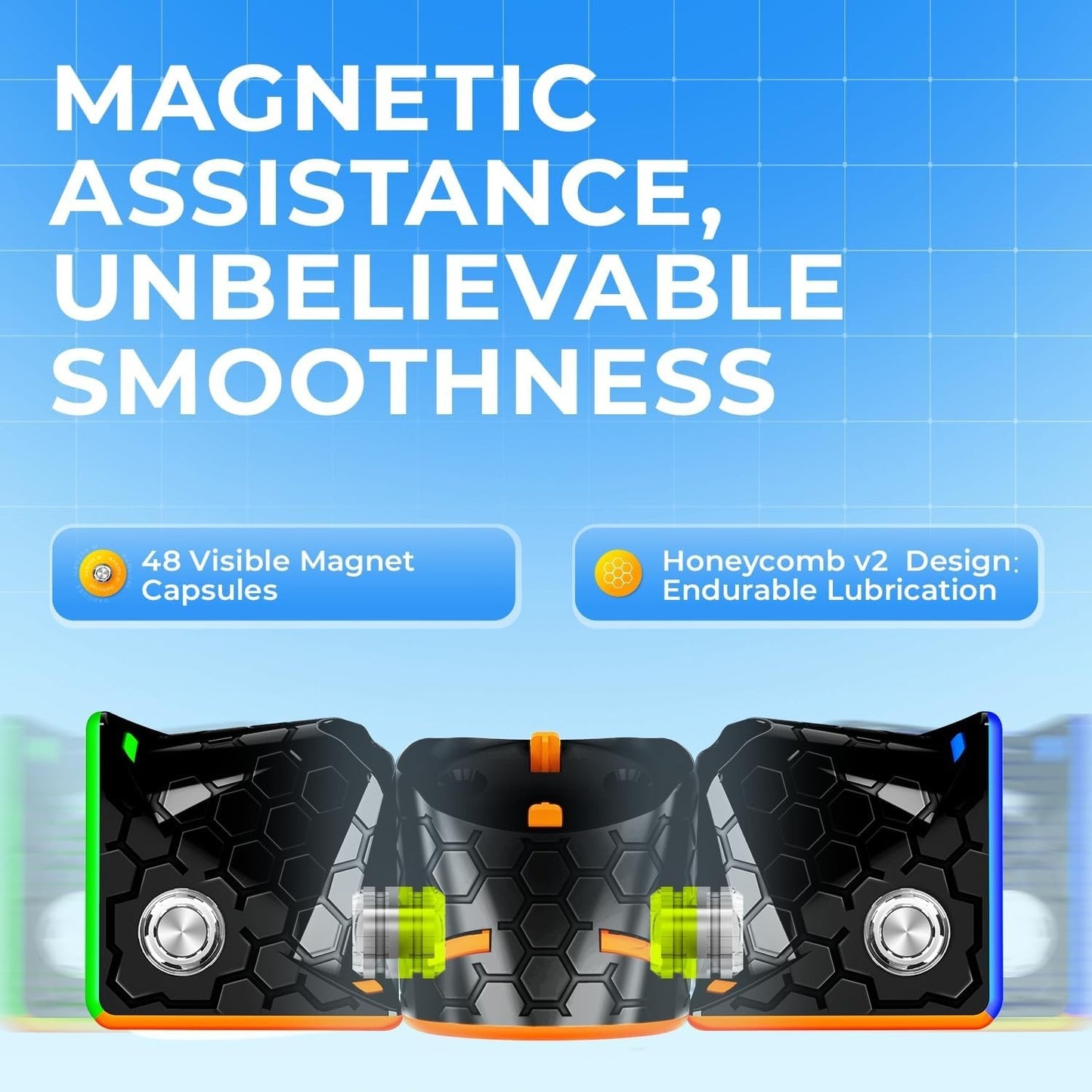 3x3 Magnetic Speed Cube Puzzle   Smooth Turning, Stable Control, Gift for Kids &2