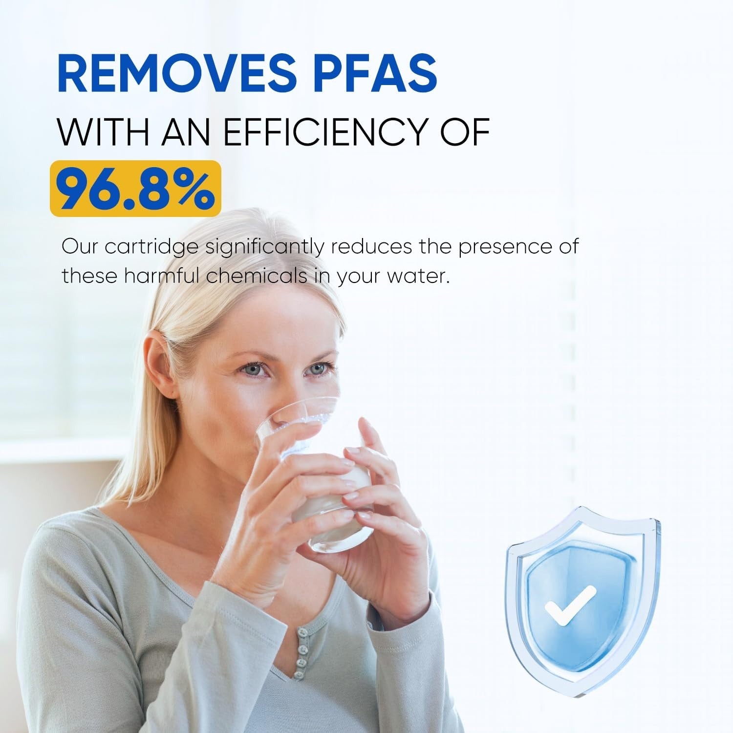 Refrigerator Water Filter Replacement - Reduces PFOA/PFOS & Chlorine, 3 Pack4