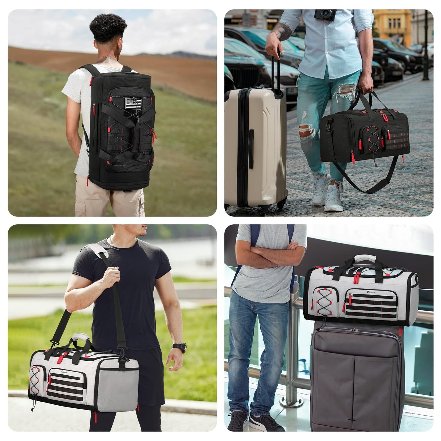 Expandable 45L 50L Gym Bag for Men & Women, Sports Duffle Bag, Travel Tote5
