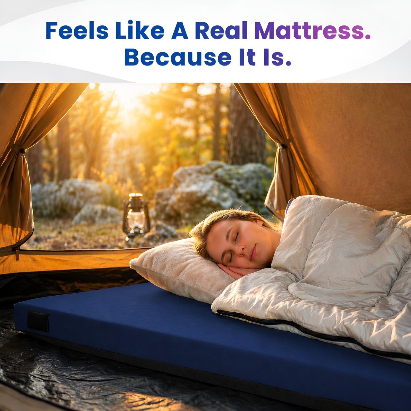 AirCell Memory Foam Camping Mattress Pad   Portable CertiPUR US Sleeping Mat for6