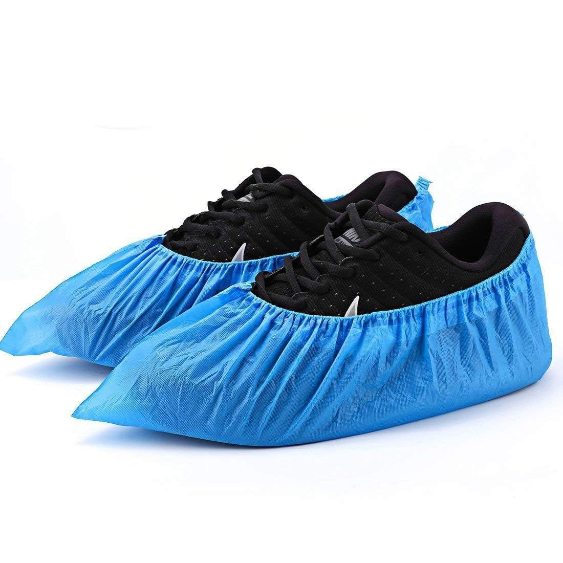 Disposable Non Slip Shoe Covers   100 Pack Waterproof Booties for Indoor Use, Fi1