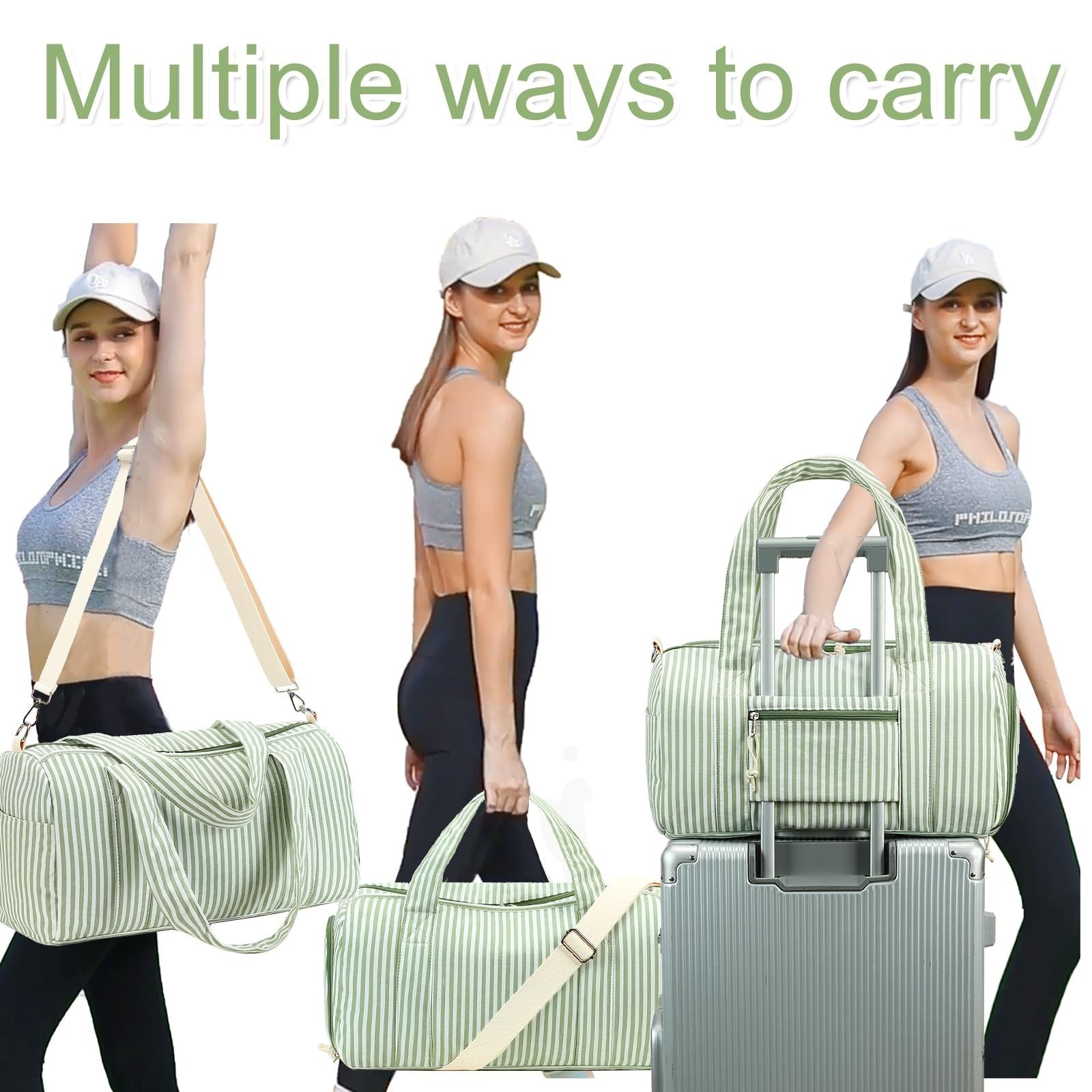 Cute Girls Duffle Bag with Shoes Compartment & Wet Separation - Waterproof Gym &5