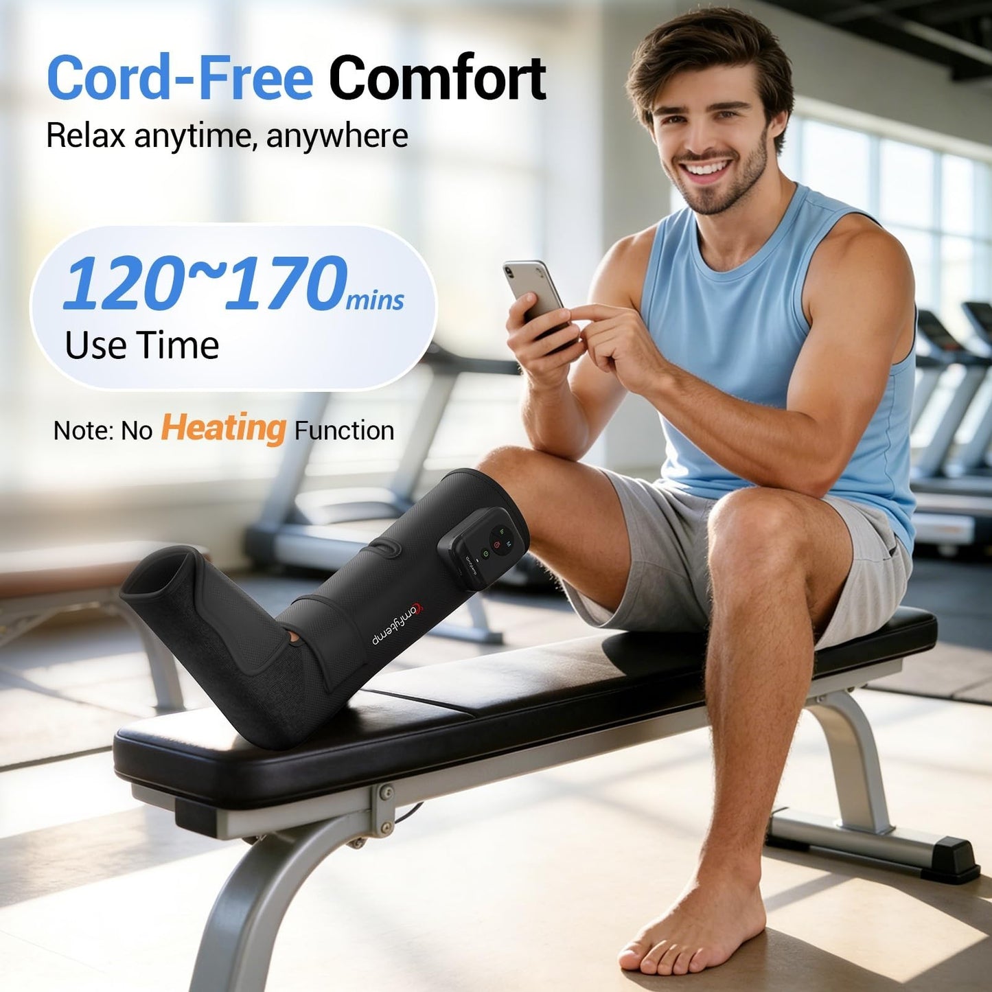 Portable Cordless Leg Massager for Circulation & Pain Relief - Foot & Calf Compr4