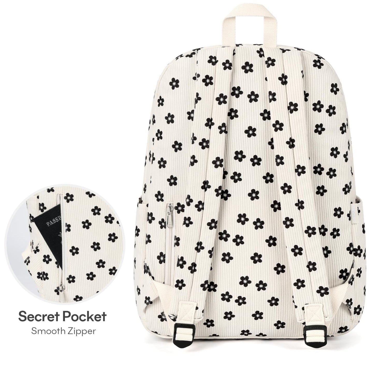 Trendy Preppy Corduroy Kids Backpack, Cute School Bookbag for Girls5
