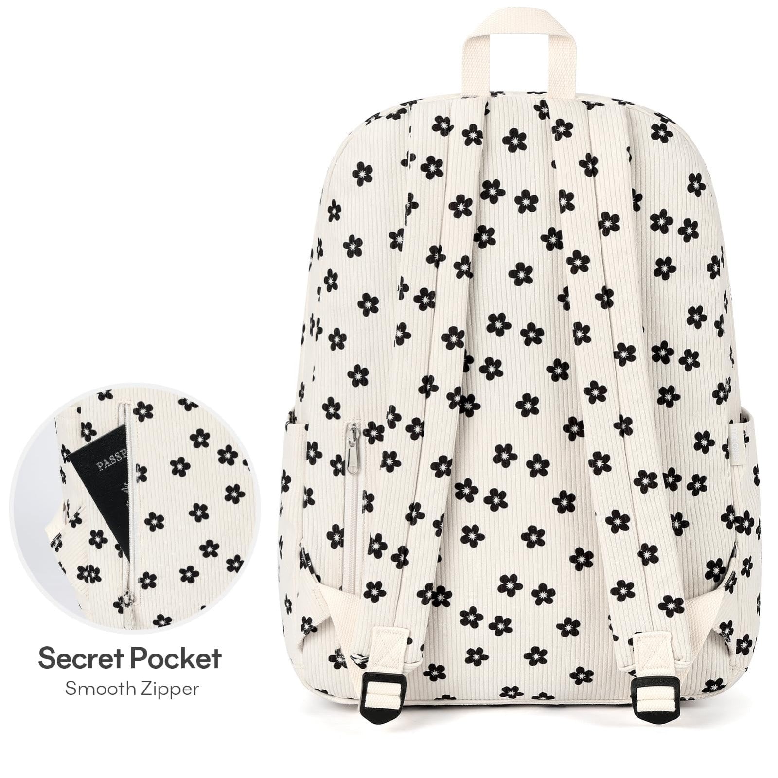 Trendy Preppy Corduroy Kids Backpack, Cute School Bookbag for Girls5