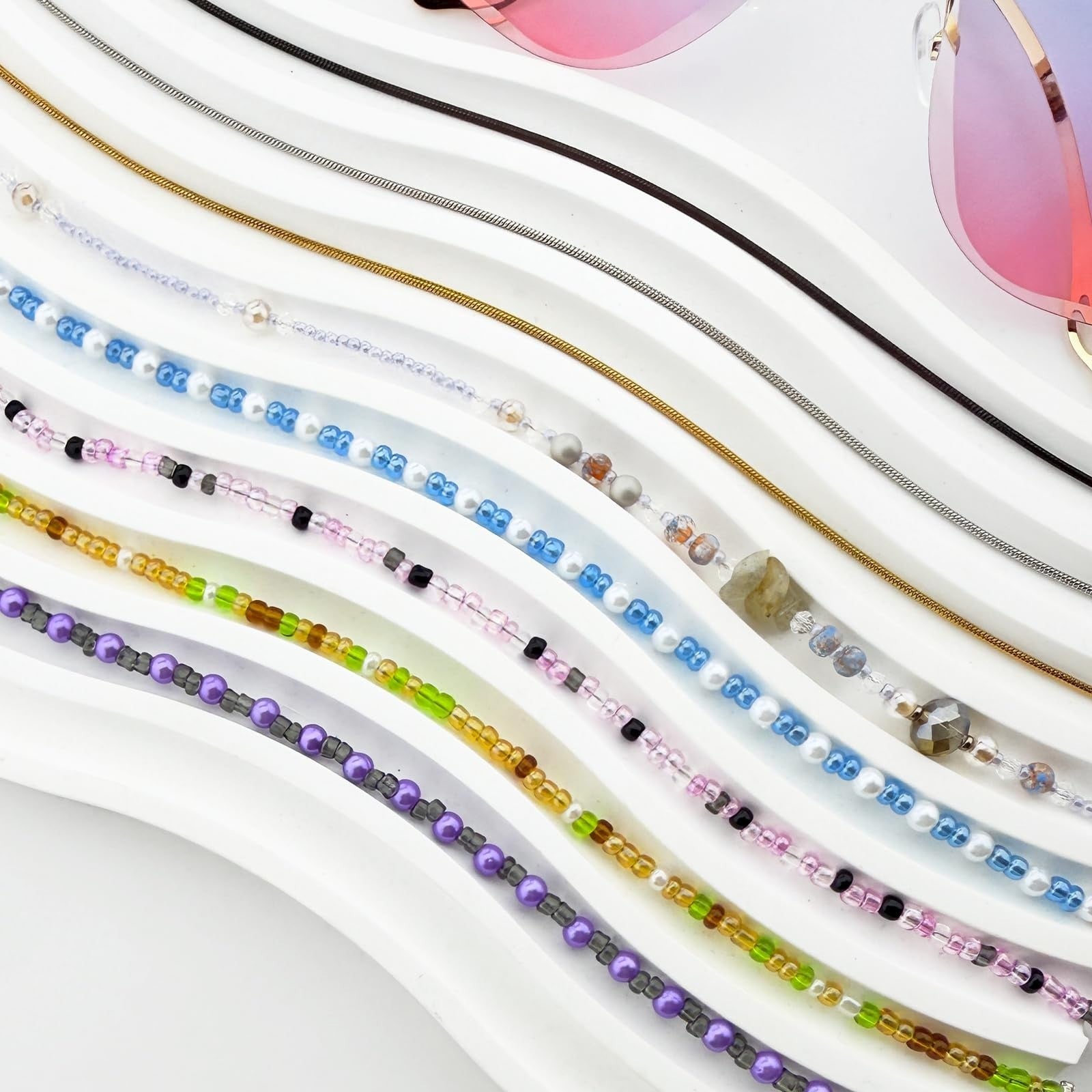 Beaded Eyeglass Chain Strap Holders - 8 Pcs Neck Accessories for Women3