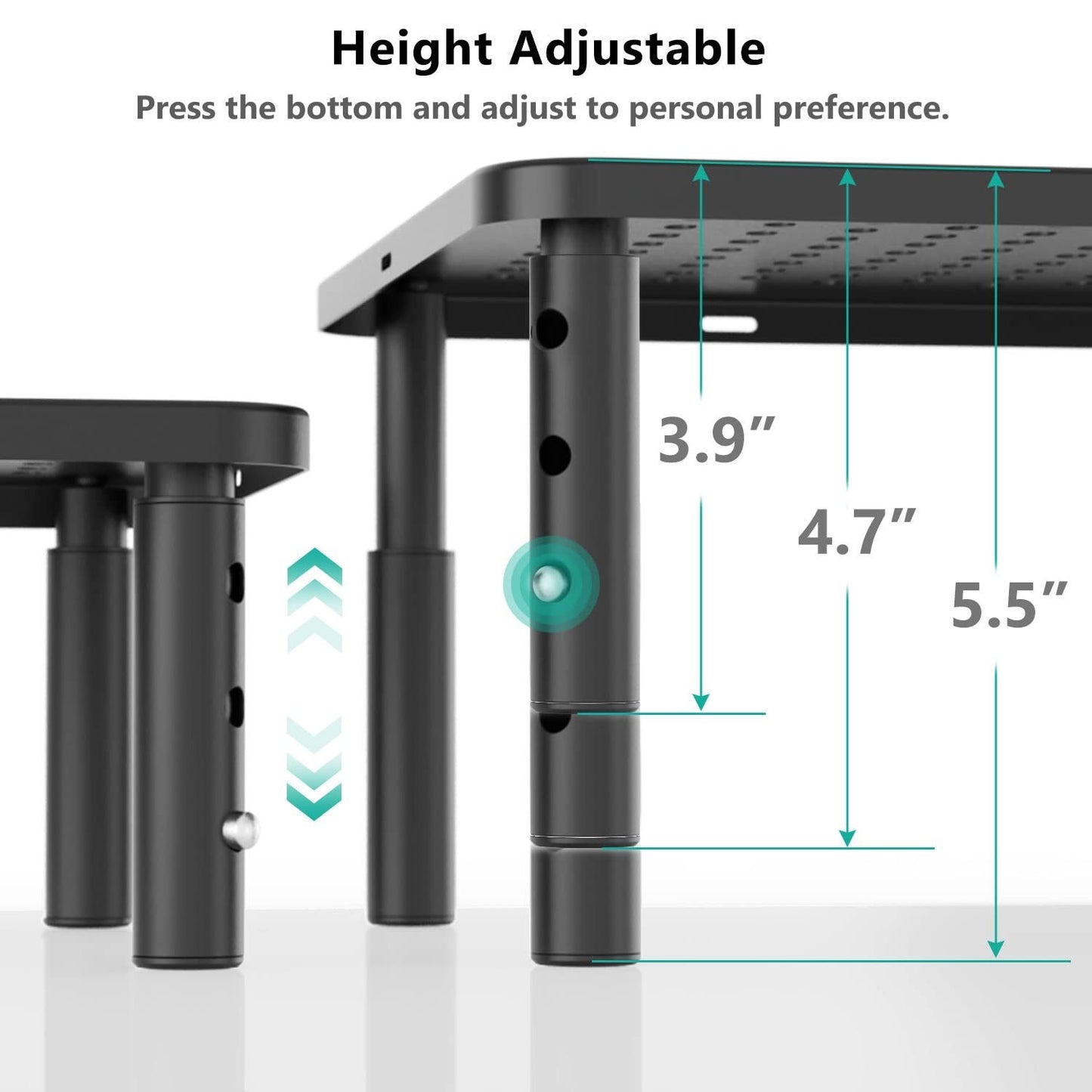 Adjustable Monitor Stand Riser with Storage, Desk Organizer for Home/Office, Bla4