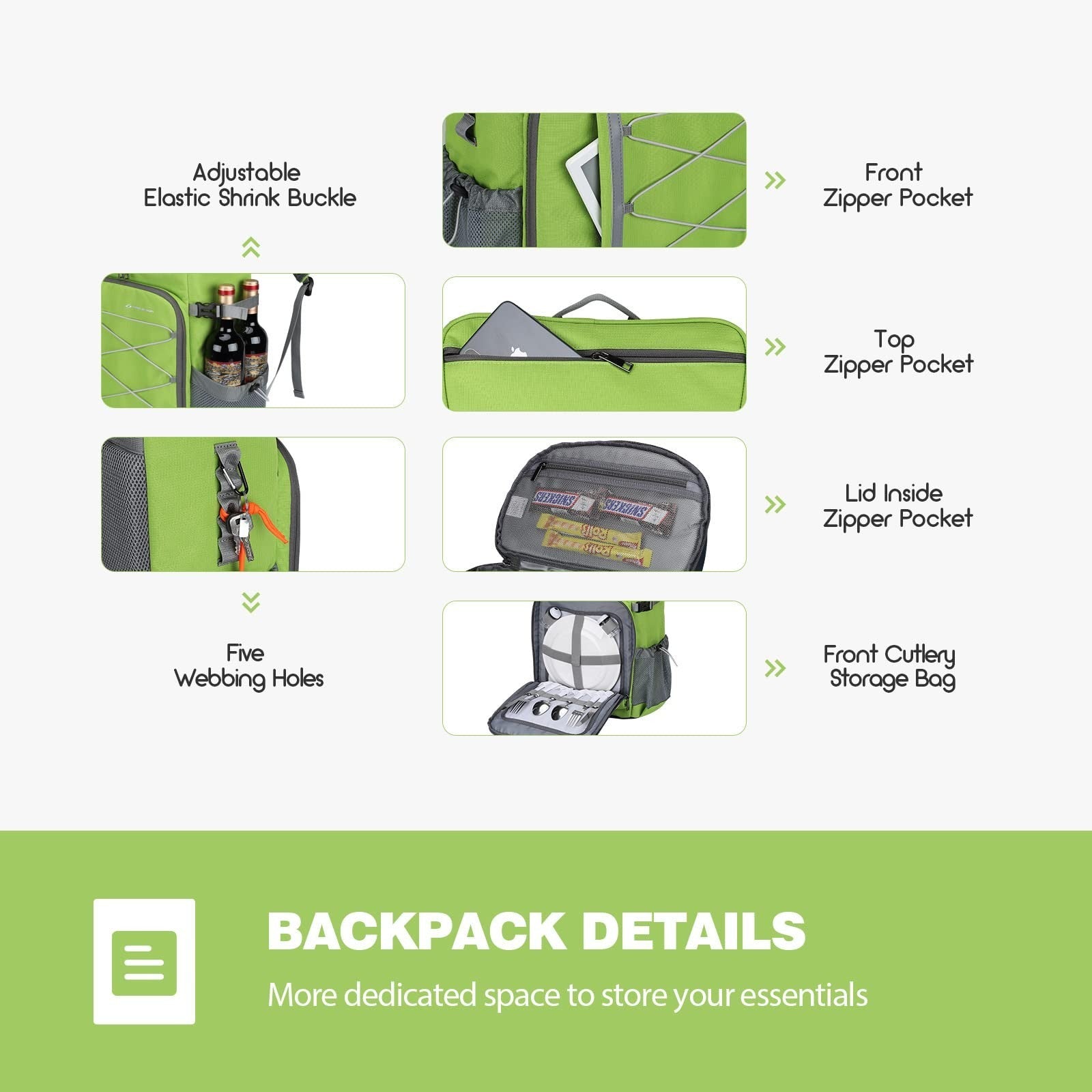 Insulated Soft Cooler Backpack - 35/50 Can Capacity for Camping, Hiking & Beach3