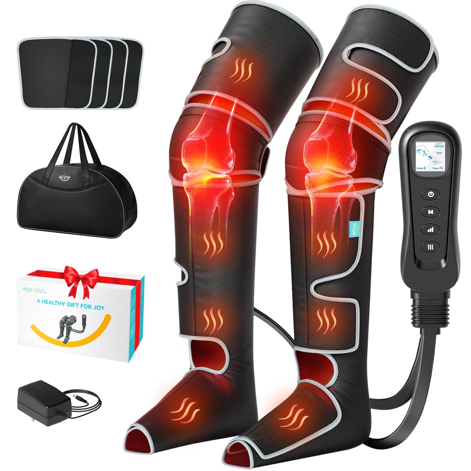Leg Massager for Circulation & Pain Relief - Heat, Compression, 5 Modes, Gift Id1