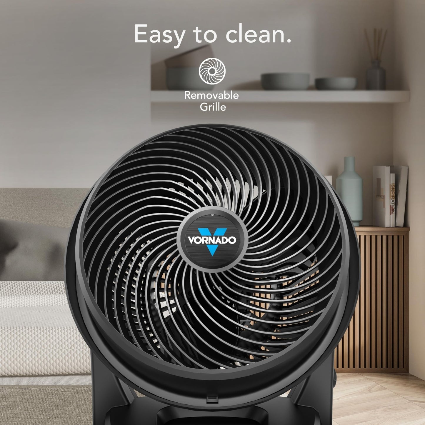 Medium Air Circulator Fan - 3 Speed, Adjustable Tilt, Quiet Cooling, 9in Floor F4