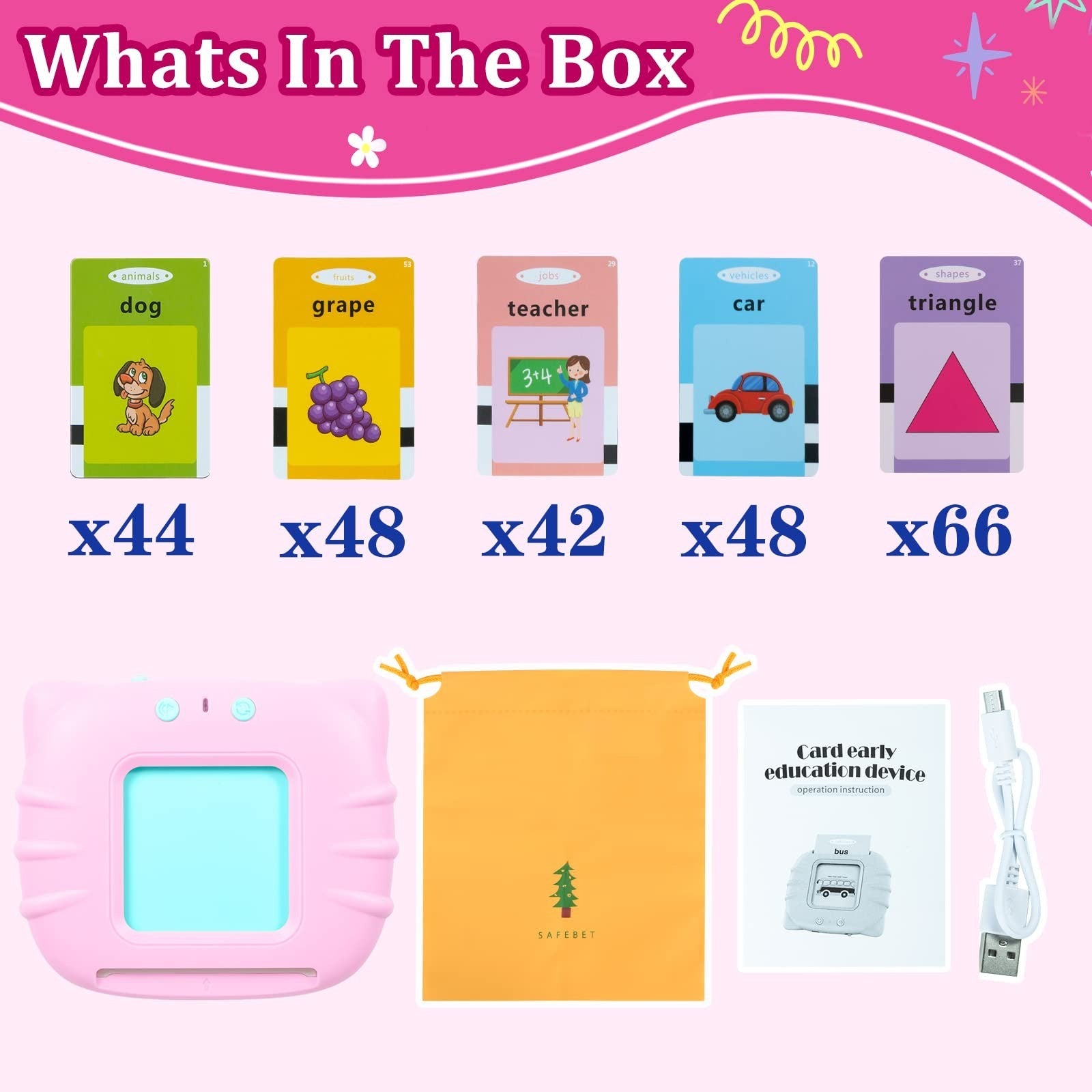 Educational Flash Cards for Toddlers 2-4, Autism Toys, Speech Therapy, Sight Wor7