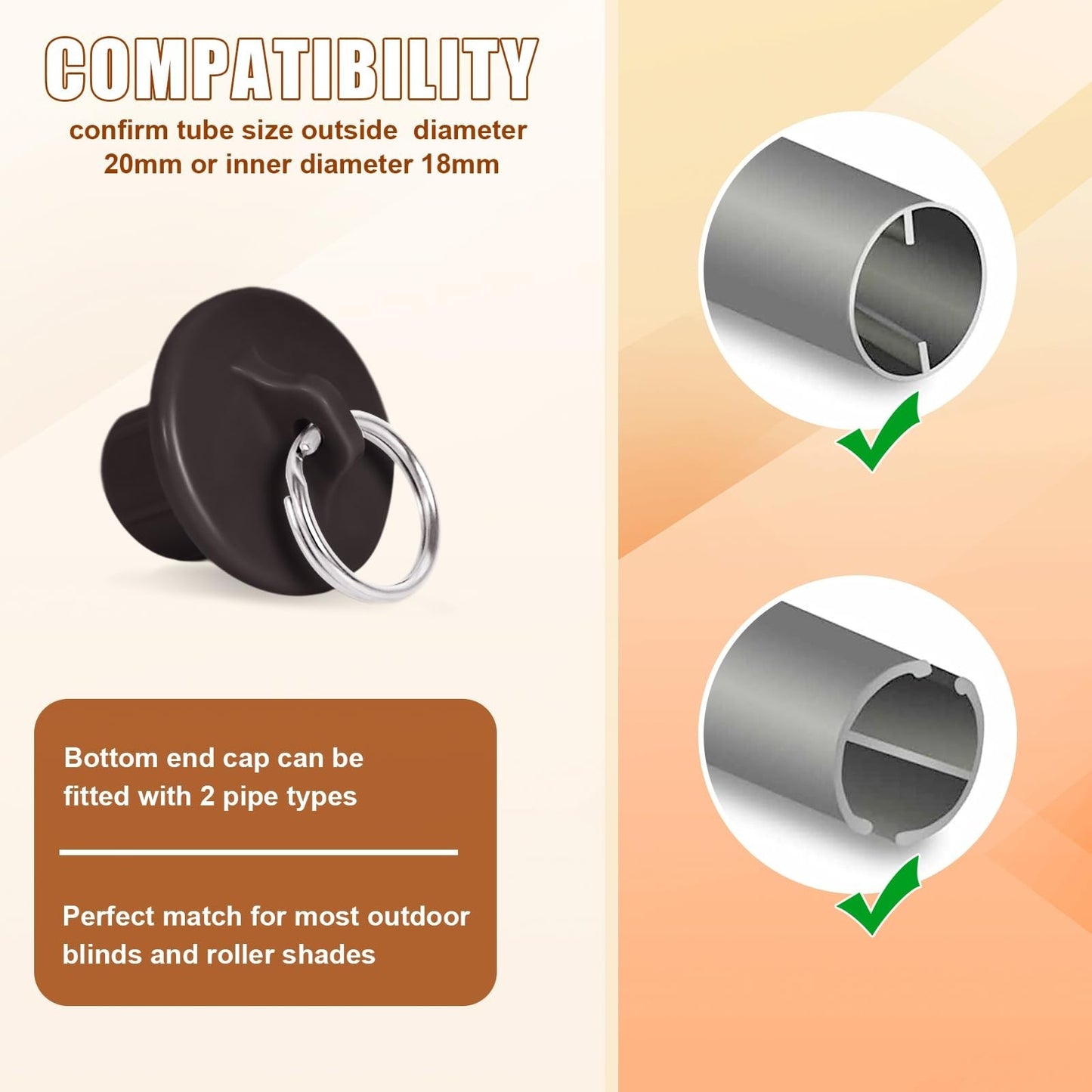 Replacement Parts for Outdoor Roller Shade - Bungee Kit & End Cap Tie Downs (2,5