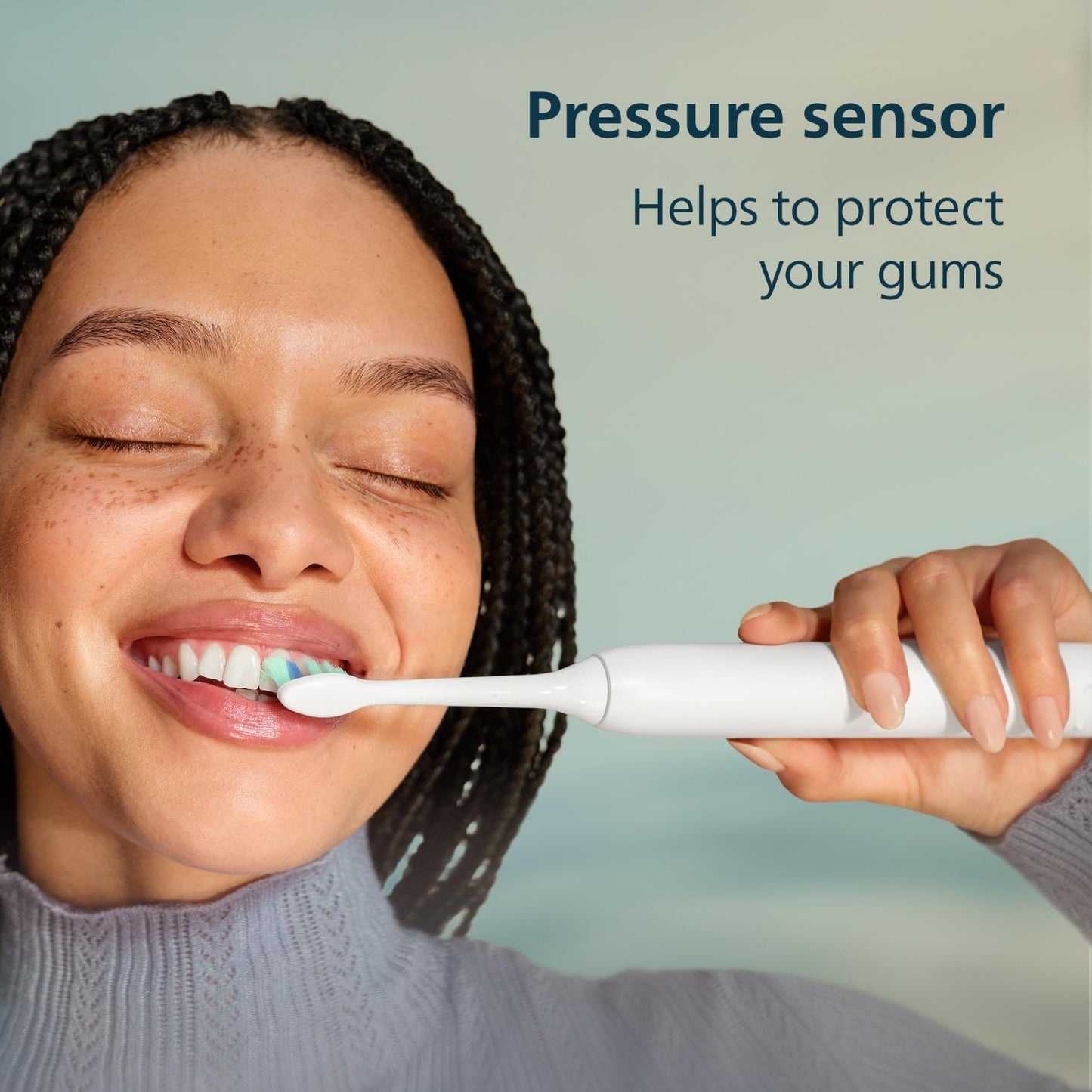 Rechargeable Electric Toothbrush, 700% Plaque Removal, Pressure Sensor, 2 Settin4
