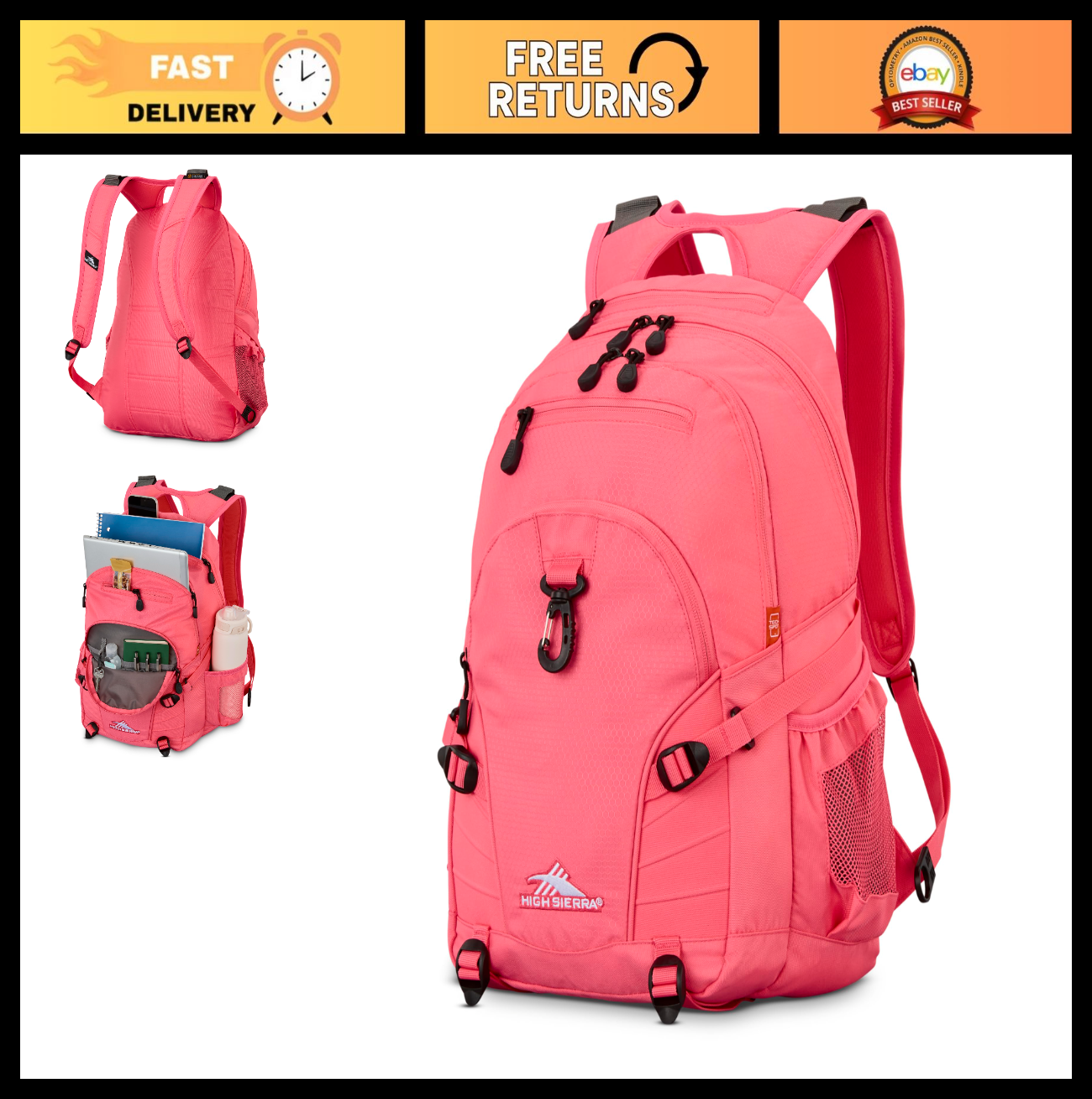 Versatile Travel & Work Backpack with Tablet Sleeve   Stylish Thrift Pink, One S0