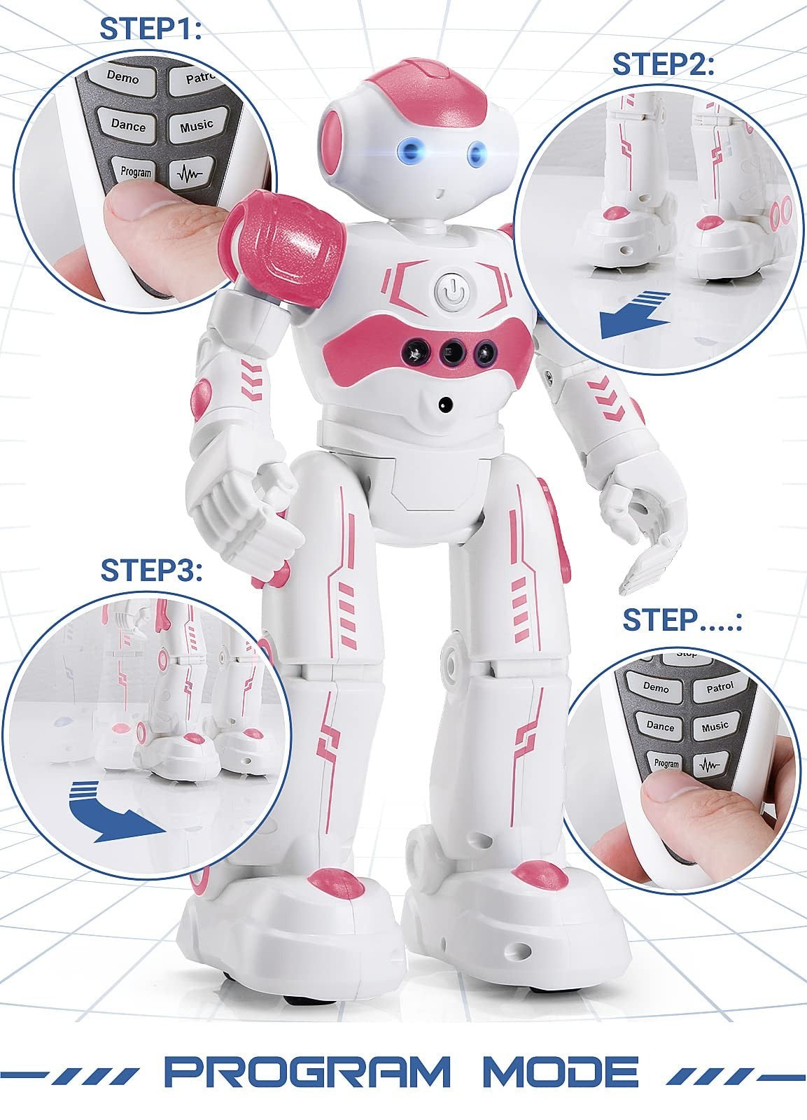 Remote Control Gesture Sensing Robot Toy for Kids Age 3 8   Pink Birthday Gift5