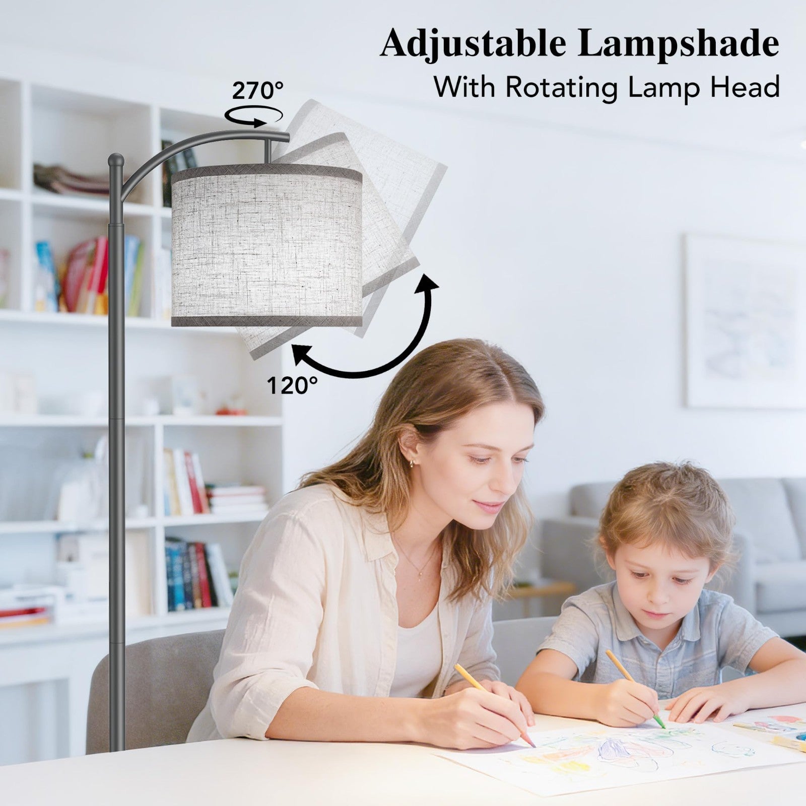 Industrial Floor Lamp with 3 Color Temperatures, Tall Standing LED Reading Light2