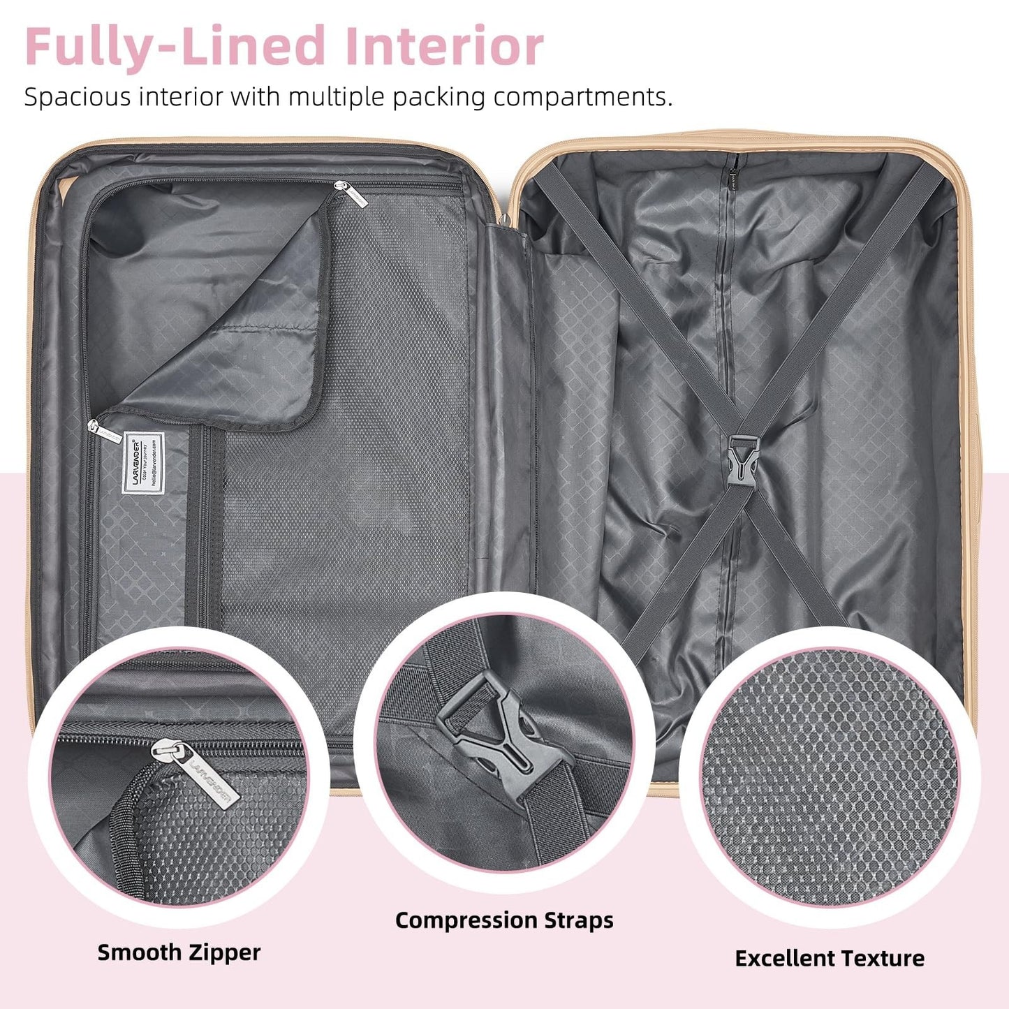 Expandable Carry-On Luggage 22x14x9, Lightweight Hardshell, TSA-Approved, 360° S6
