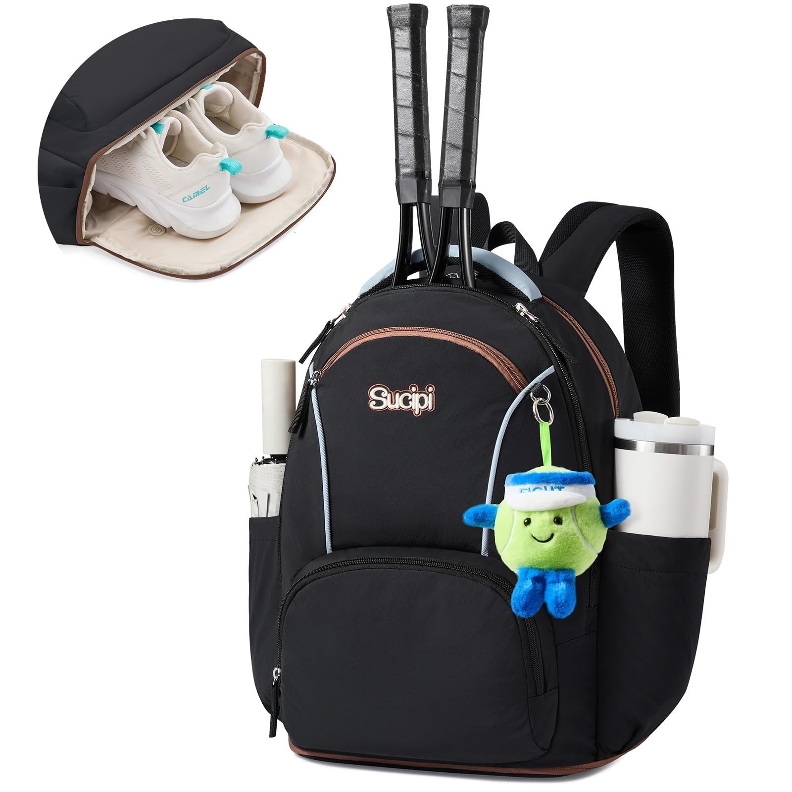 Optimized eBay Title: "Large Tennis Backpack for Women - Holds 2 Rackets, Vent0