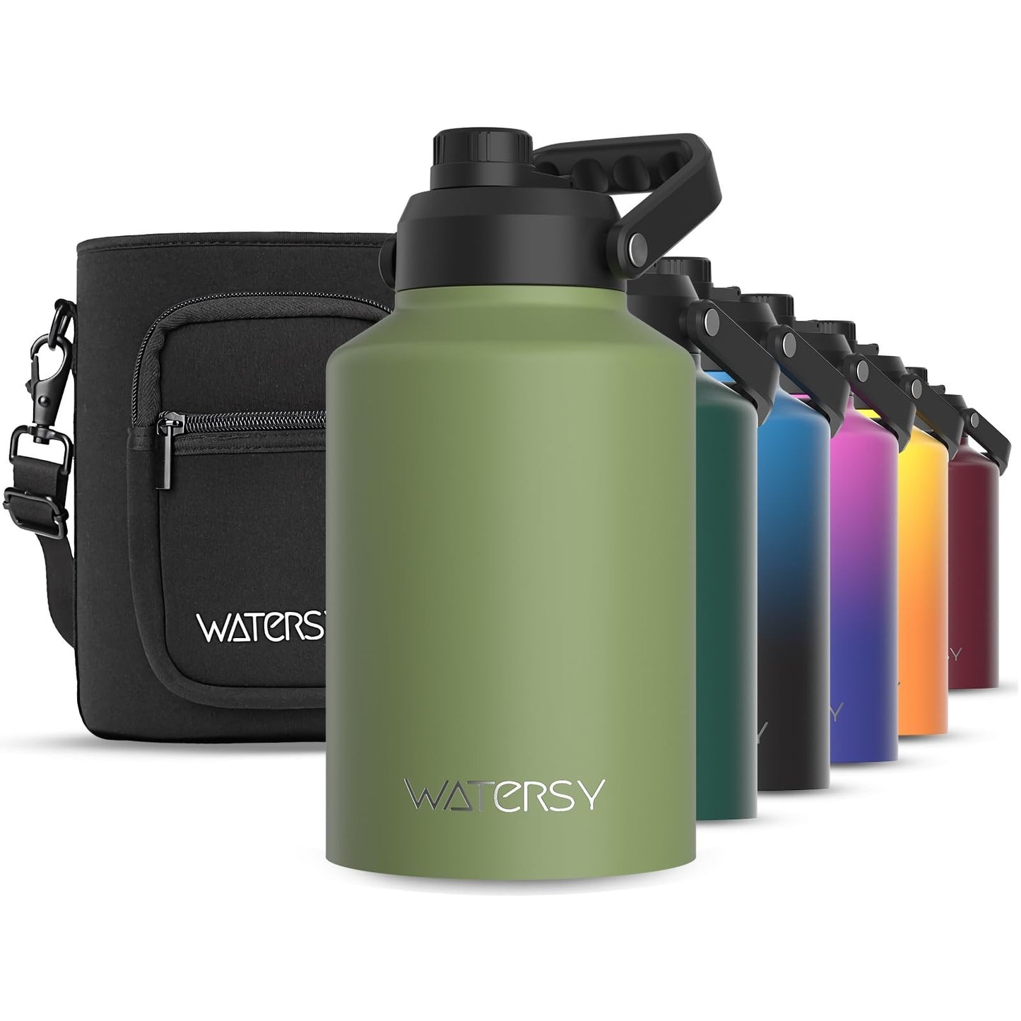 Insulated 1 Gallon Water Bottle - 128oz Stainless Steel, BPA Free, Leak Proof, C0