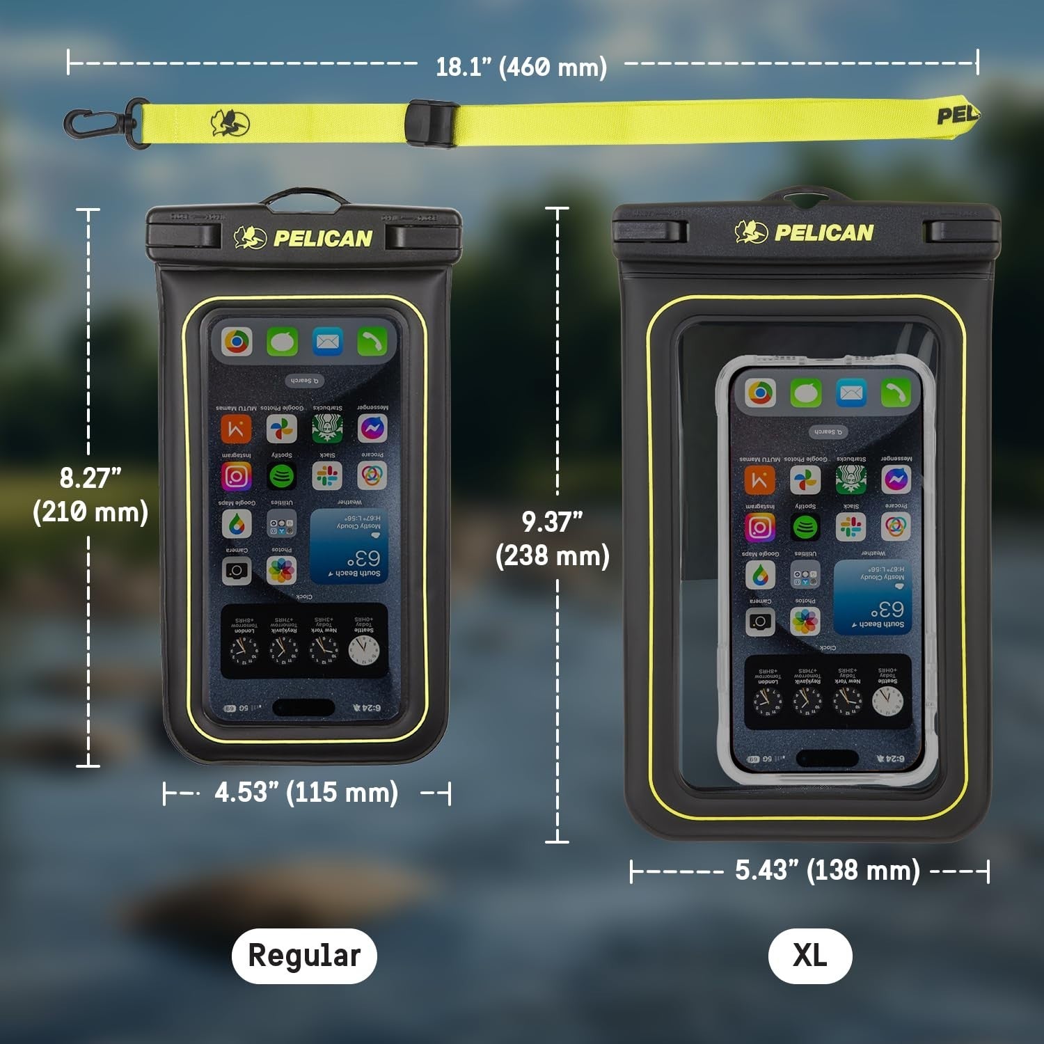 2 Pack Waterproof Phone Pouch   IP68 Touchscreen Case w/ Lanyard   Fits All Phon5