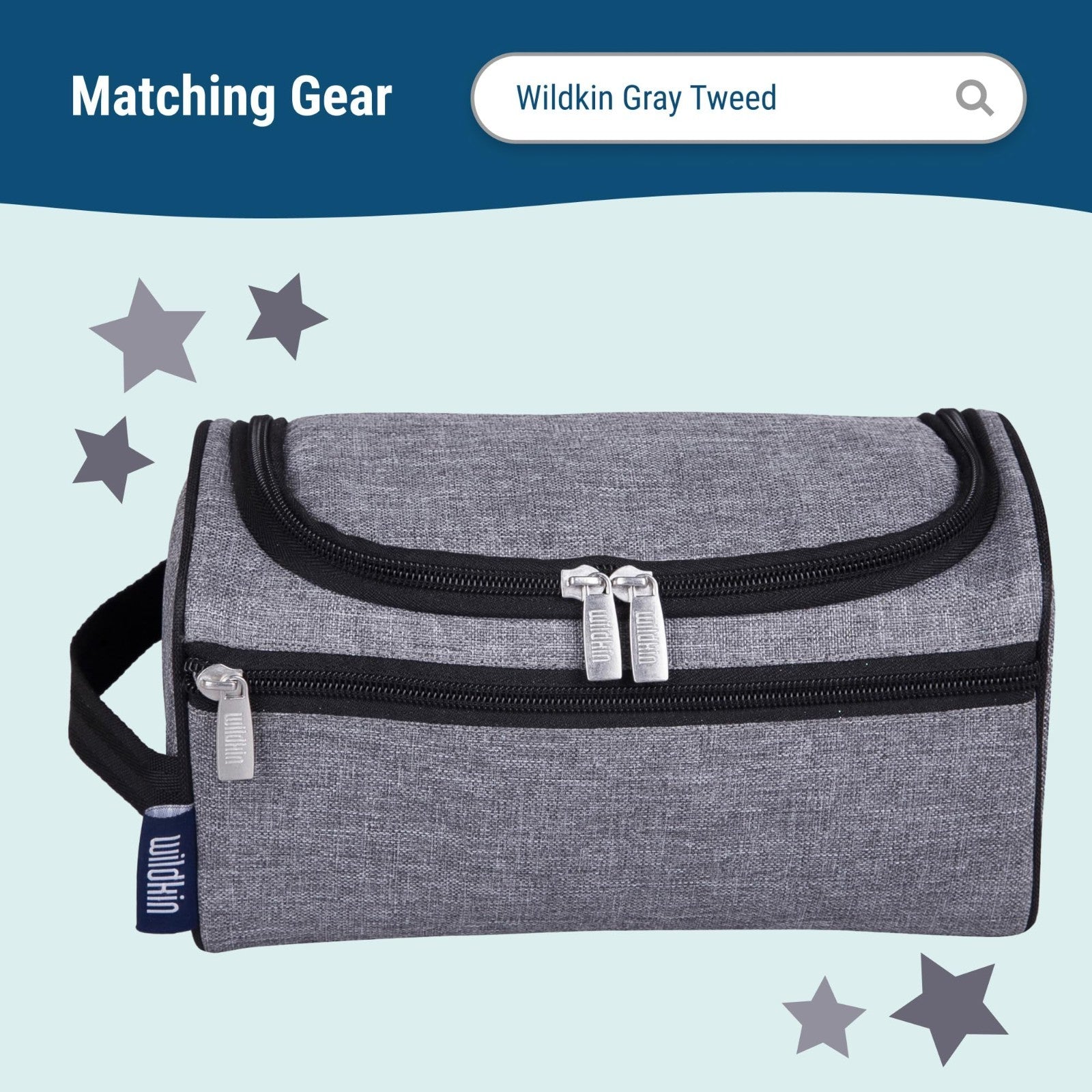 Kids Overnighter Duffel Bag - Carry-On Size for School & Sleepovers - Grey Tweed6
