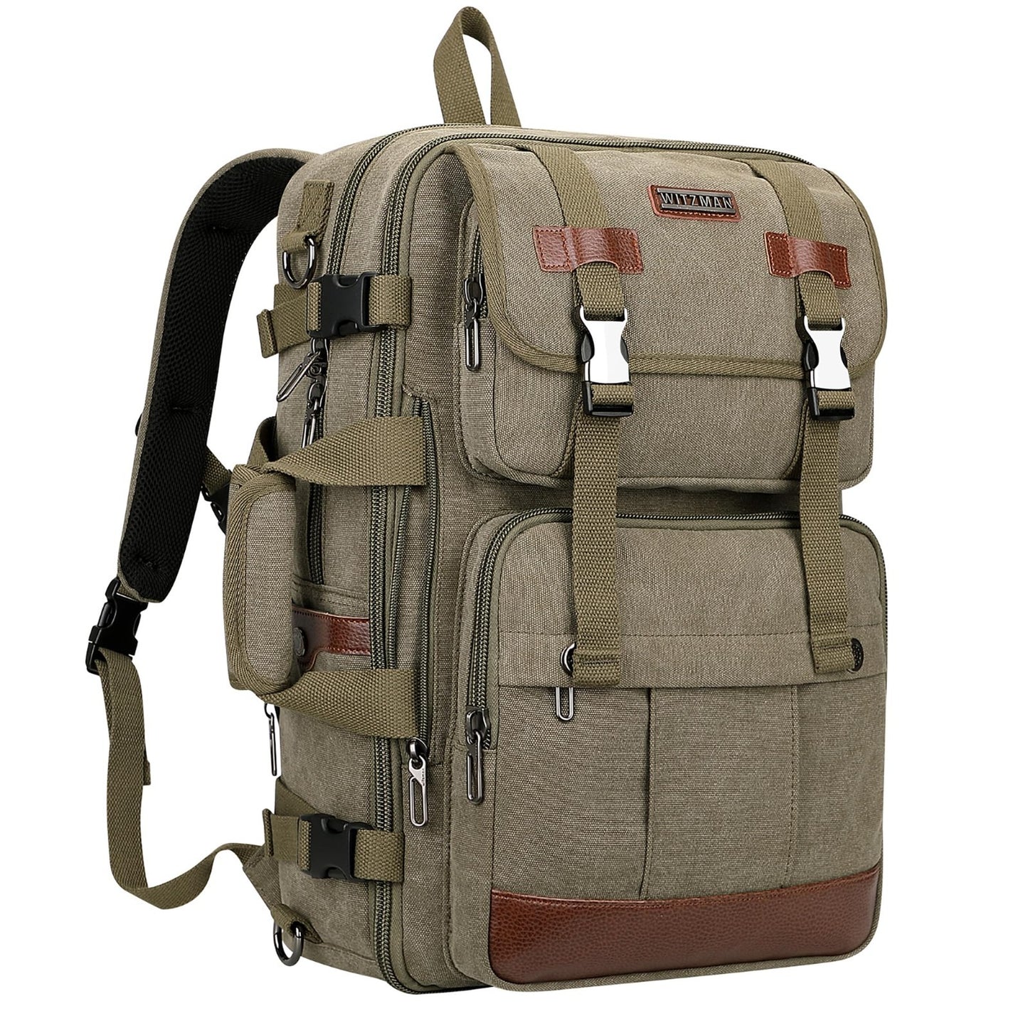 Large Canvas Travel Backpack for Men, 16 Inch Laptop Compatible, Durable & Styli1