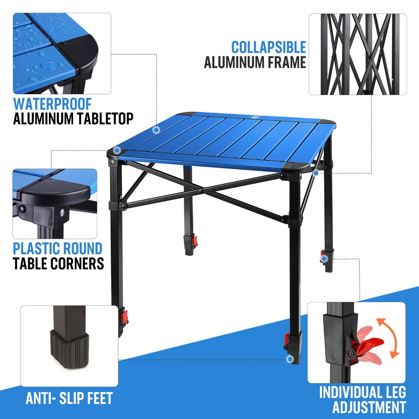 Lightweight Adjustable Folding Camping Table with Carry Bag - Perfect for Outdoo3