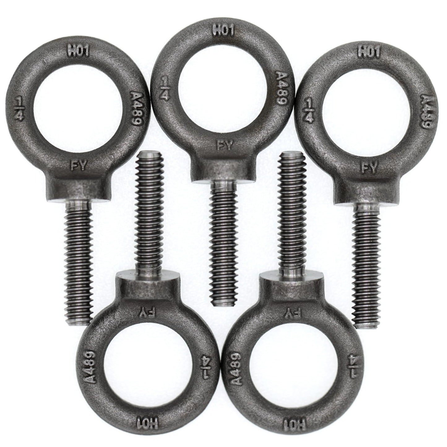 5 Pcs Heavy-Duty Lifting Shoulder Eye Bolts 1/4"-20 X 1" for Secure Rigging1