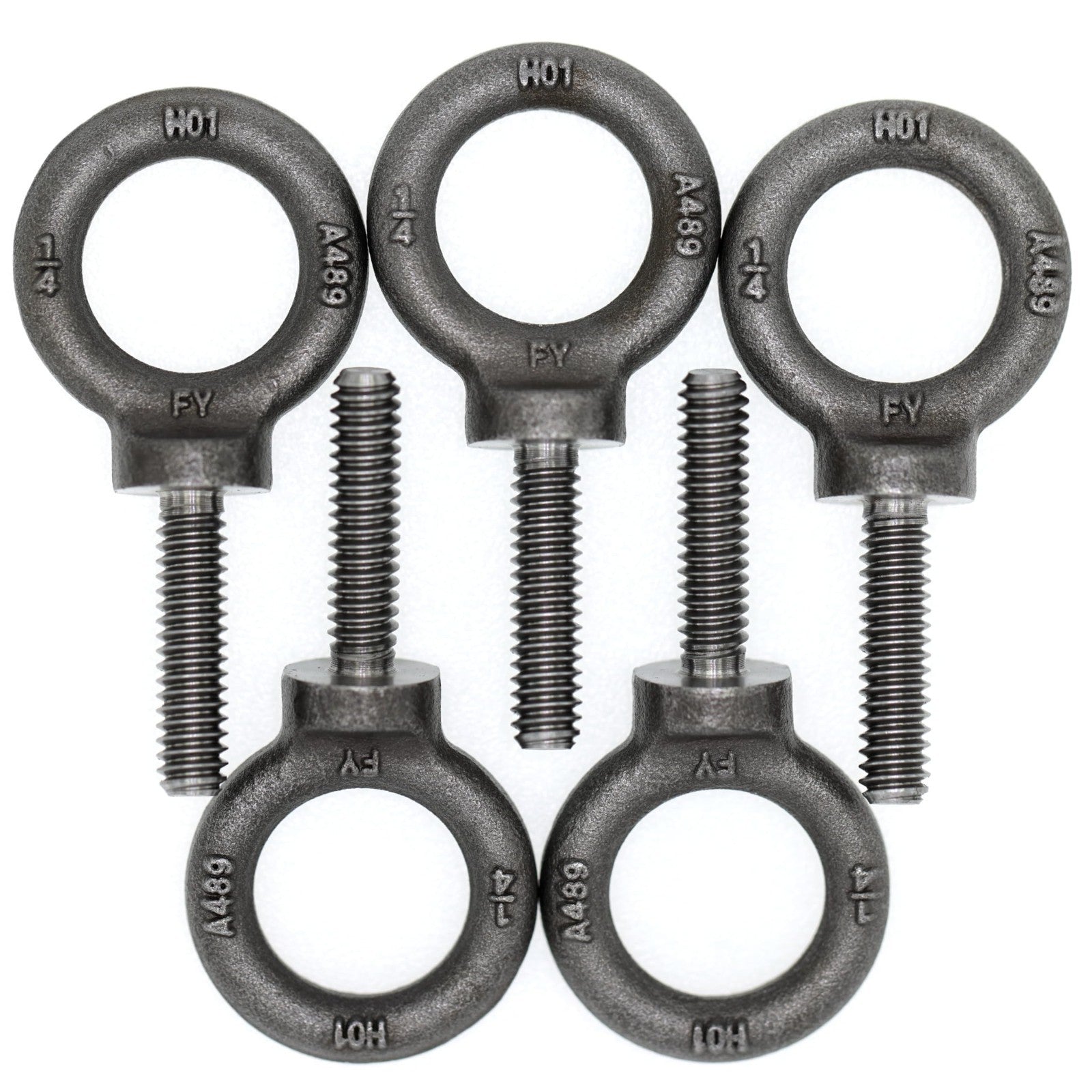 5 Pcs Heavy-Duty Lifting Shoulder Eye Bolts 1/4"-20 X 1" for Secure Rigging1