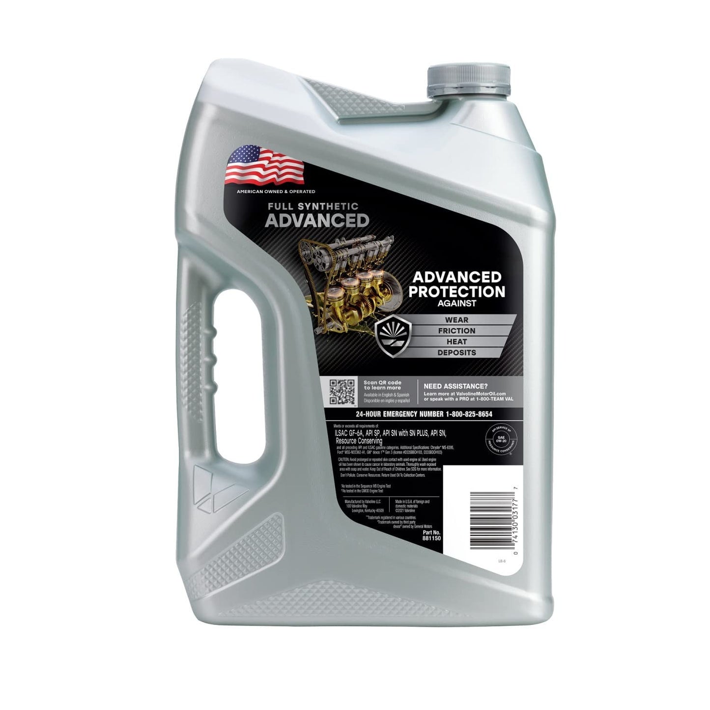 Full Synthetic Motor Oil 0W 20 | 5 QT x 2 | Advanced Engine Protection, High Mil1