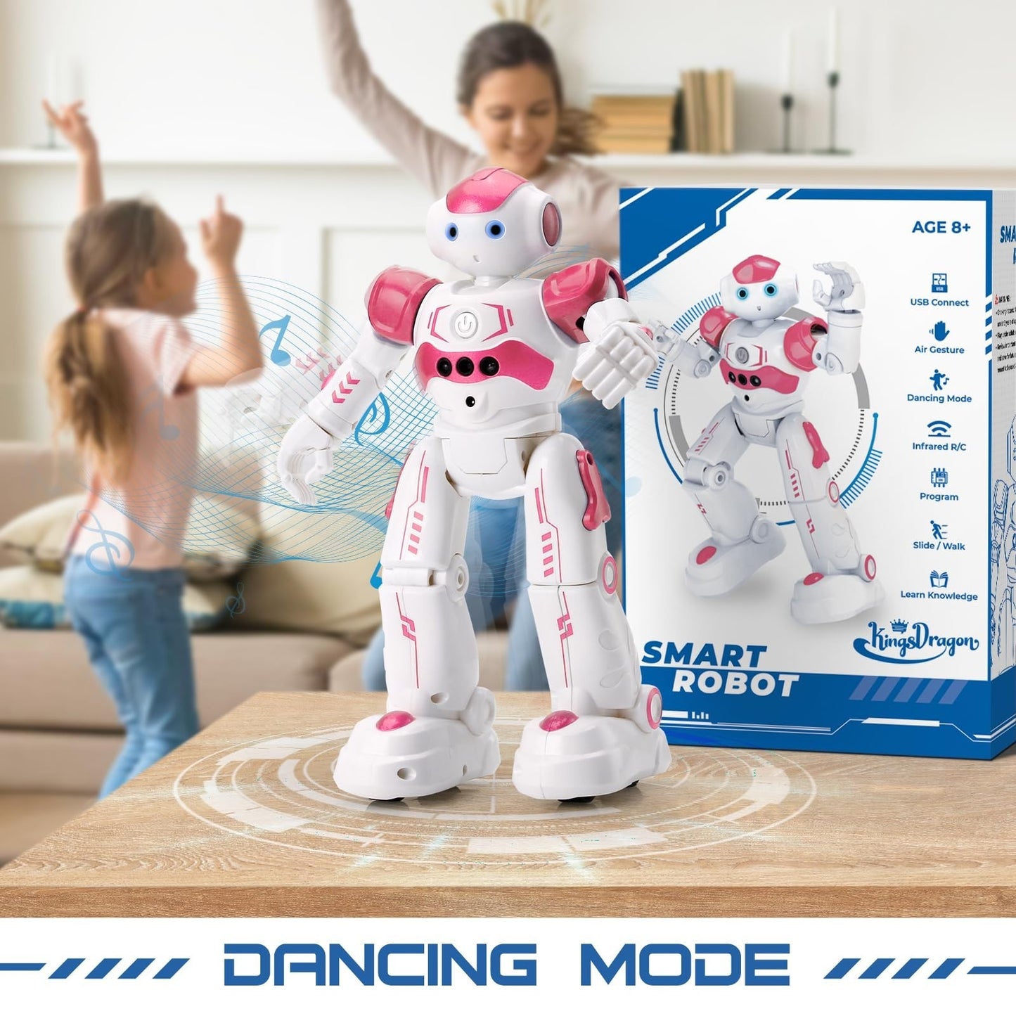 Remote Control Gesture Sensing Robot Toy for Kids Age 3 8   Pink Birthday Gift6