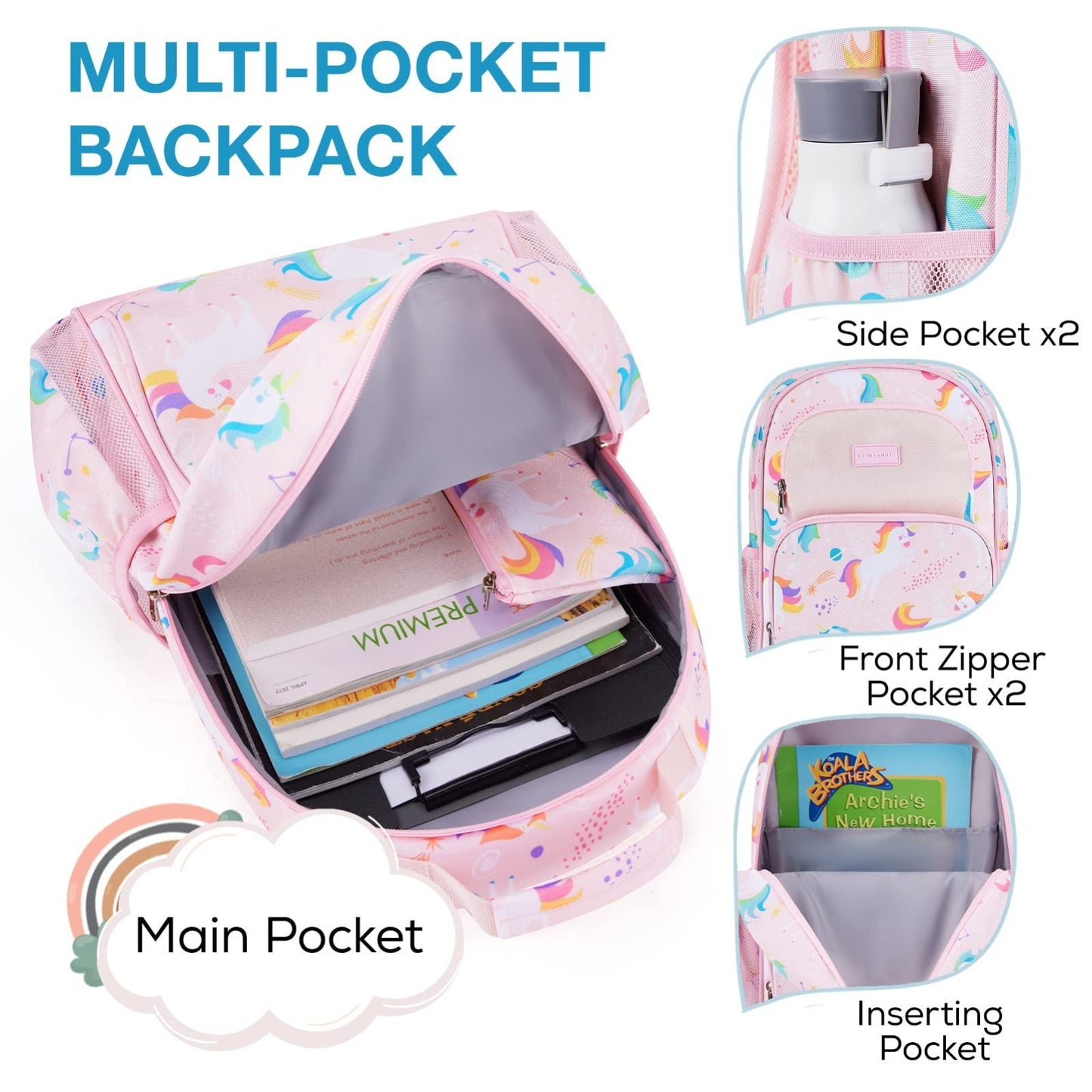 Kids Backpack Set for Kindergarten, School Bookbag for Boys & Girls Ages 4 83