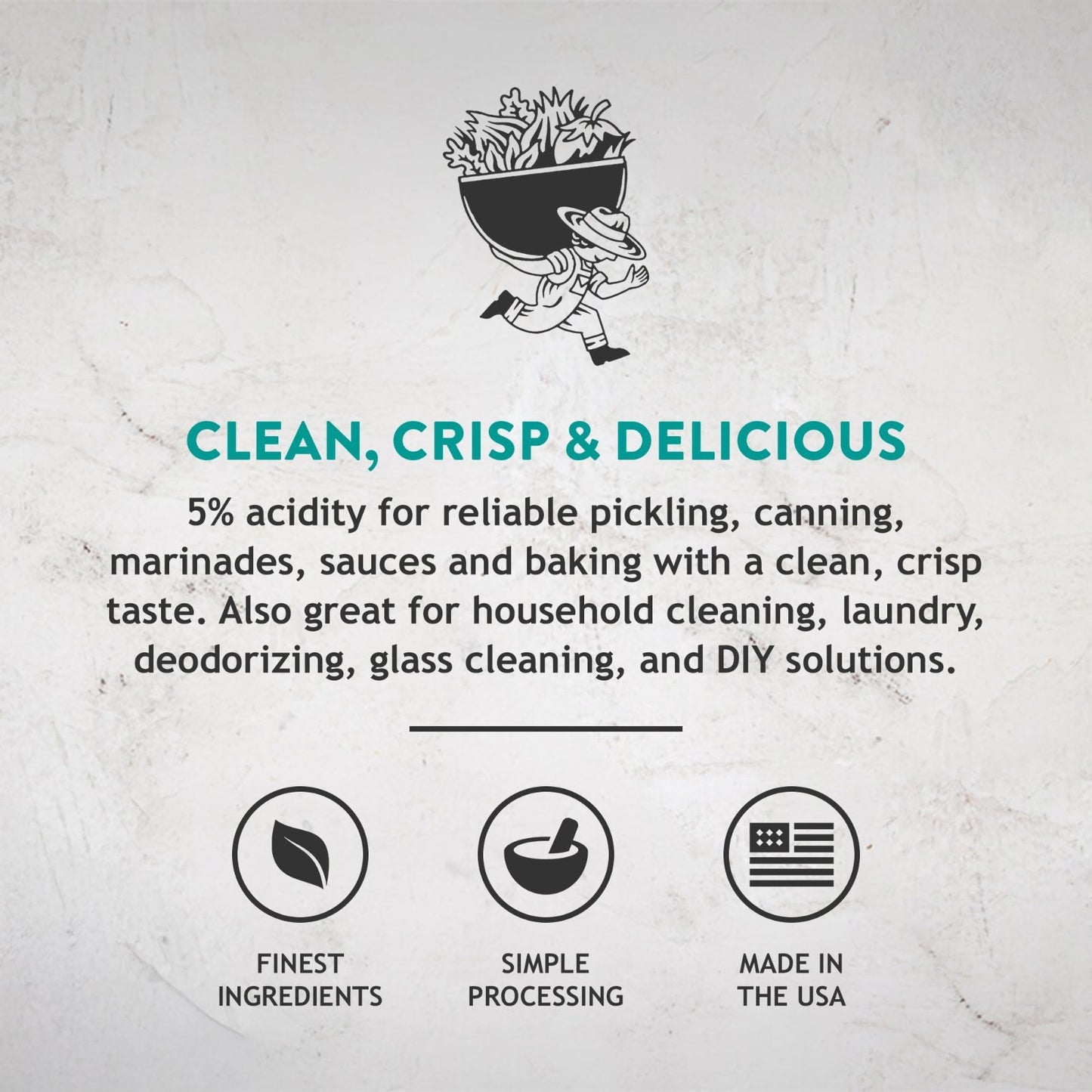 32oz Distilled White Vinegar - 5% Acidity for Cleaning, Pickling & Cooking2
