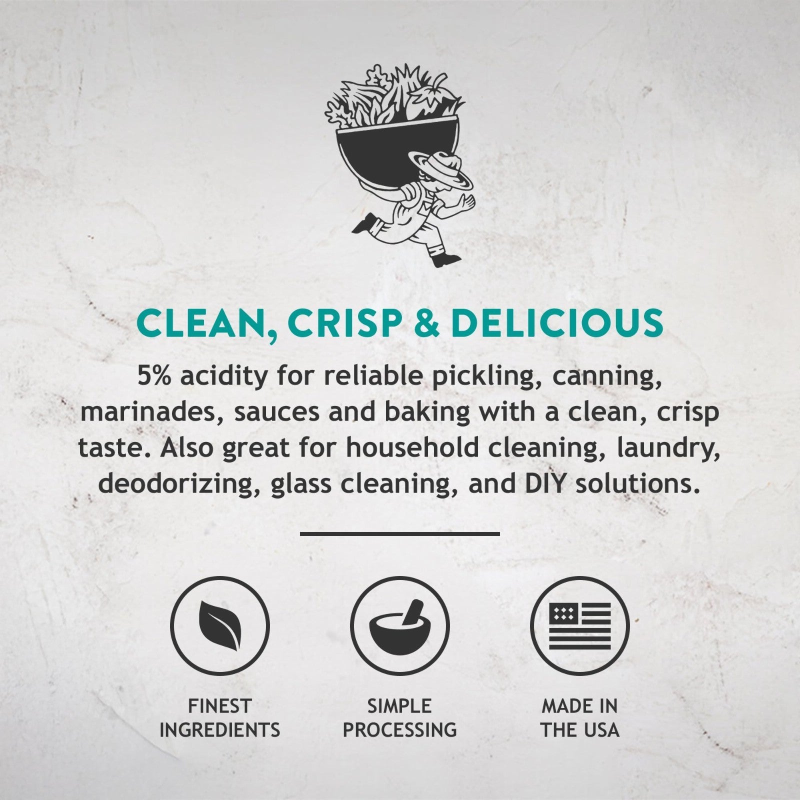 32oz Distilled White Vinegar - 5% Acidity for Cleaning, Pickling & Cooking2