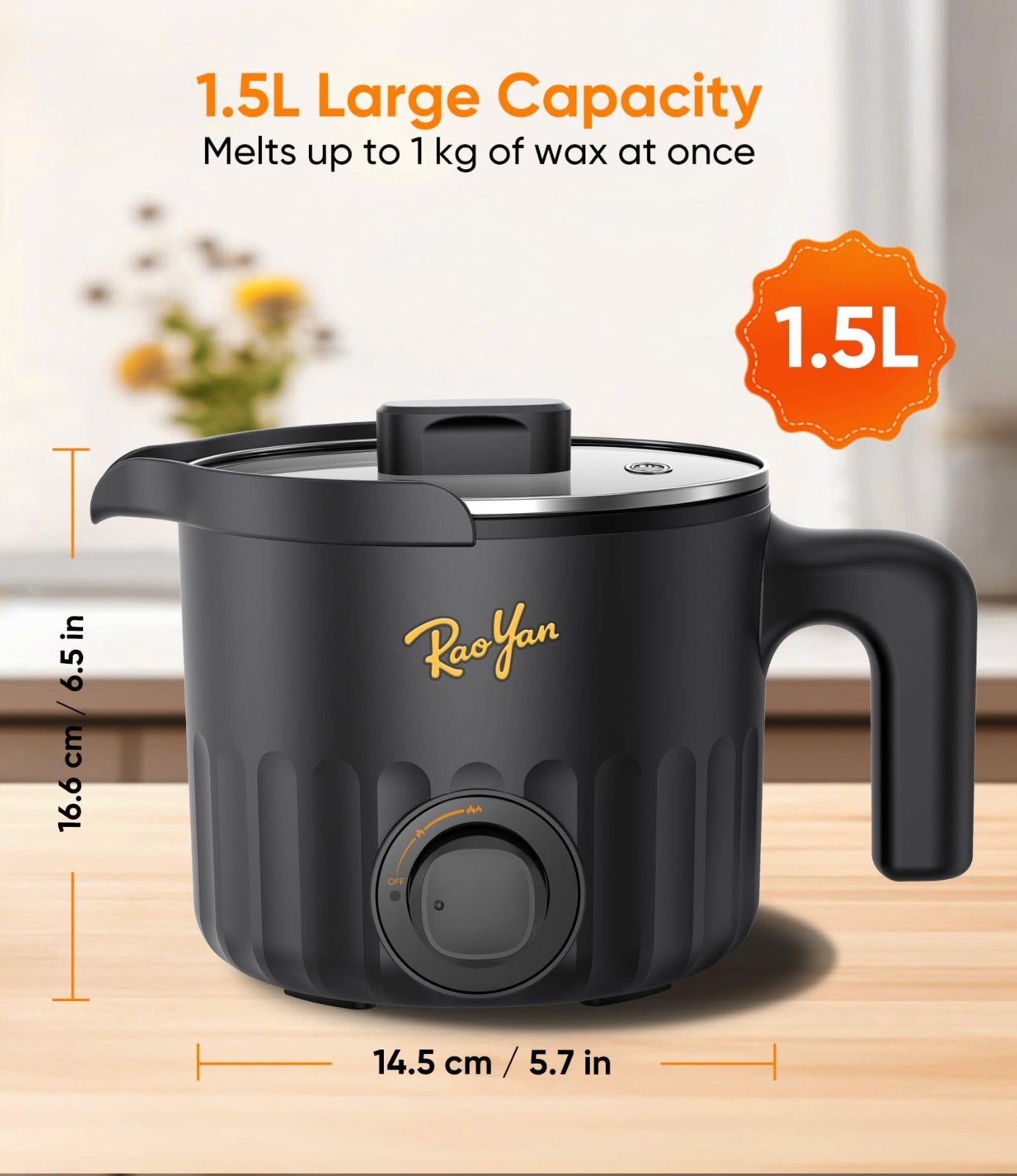 Candle Wax Melter 1.5L with Pour Spout - Candle Making Kit for Beginners & Adult4